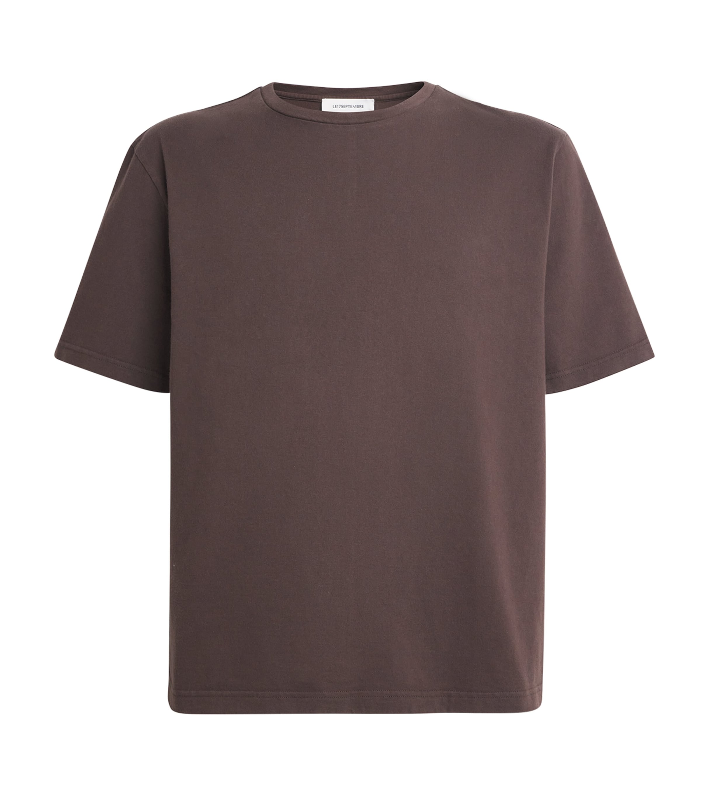 Le 17 Septembre Mens Cotton Boxy Oversized T-Shirt Brown Image 1