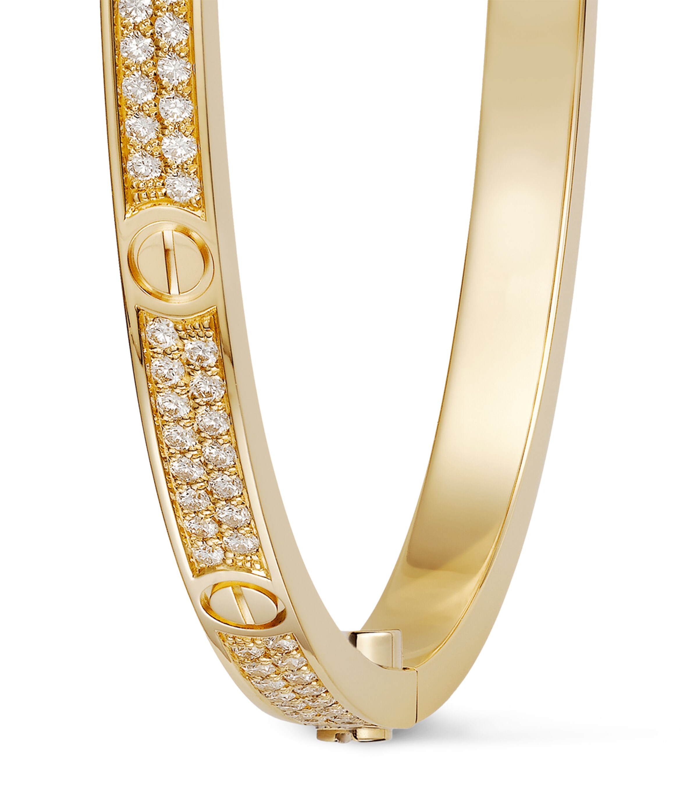 LOVE Small Yellow Gold Diamond-Paved Bracelet YELLOW GOLD Image 9