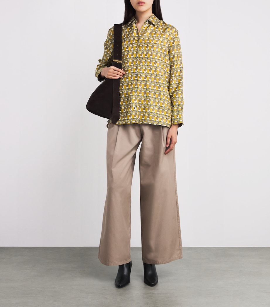 Silk Printed Shirt MUSTARD Image 2