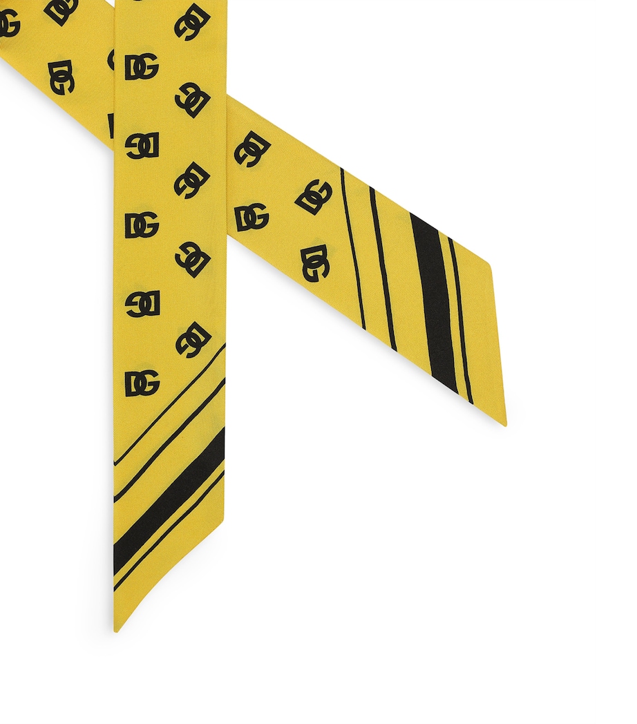 Silk Monogram Print Scarf HG4ZX-DG FDO GIALLO Image 3
