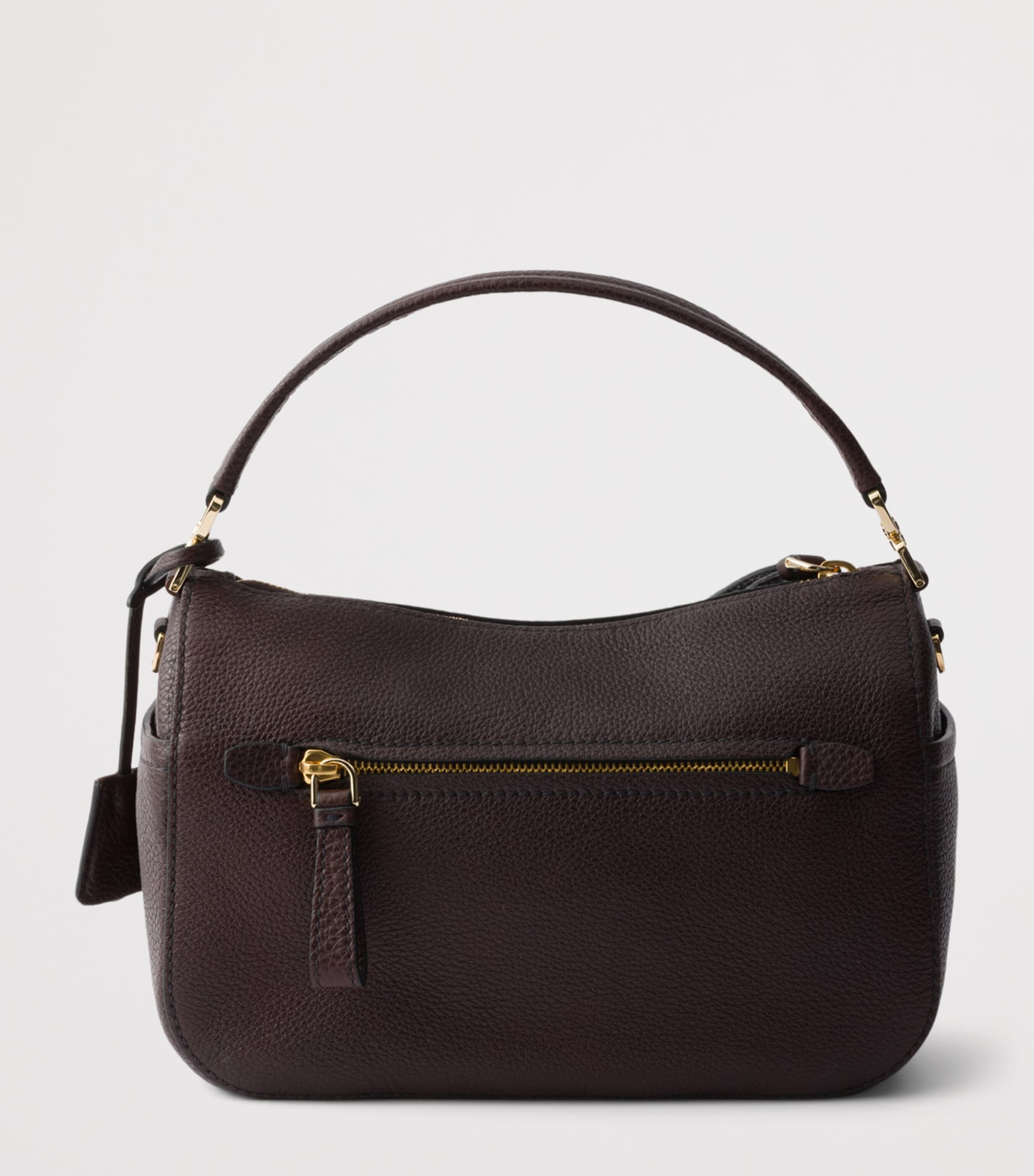 Prada Small Leather Shoulder Bag Brown Image 3