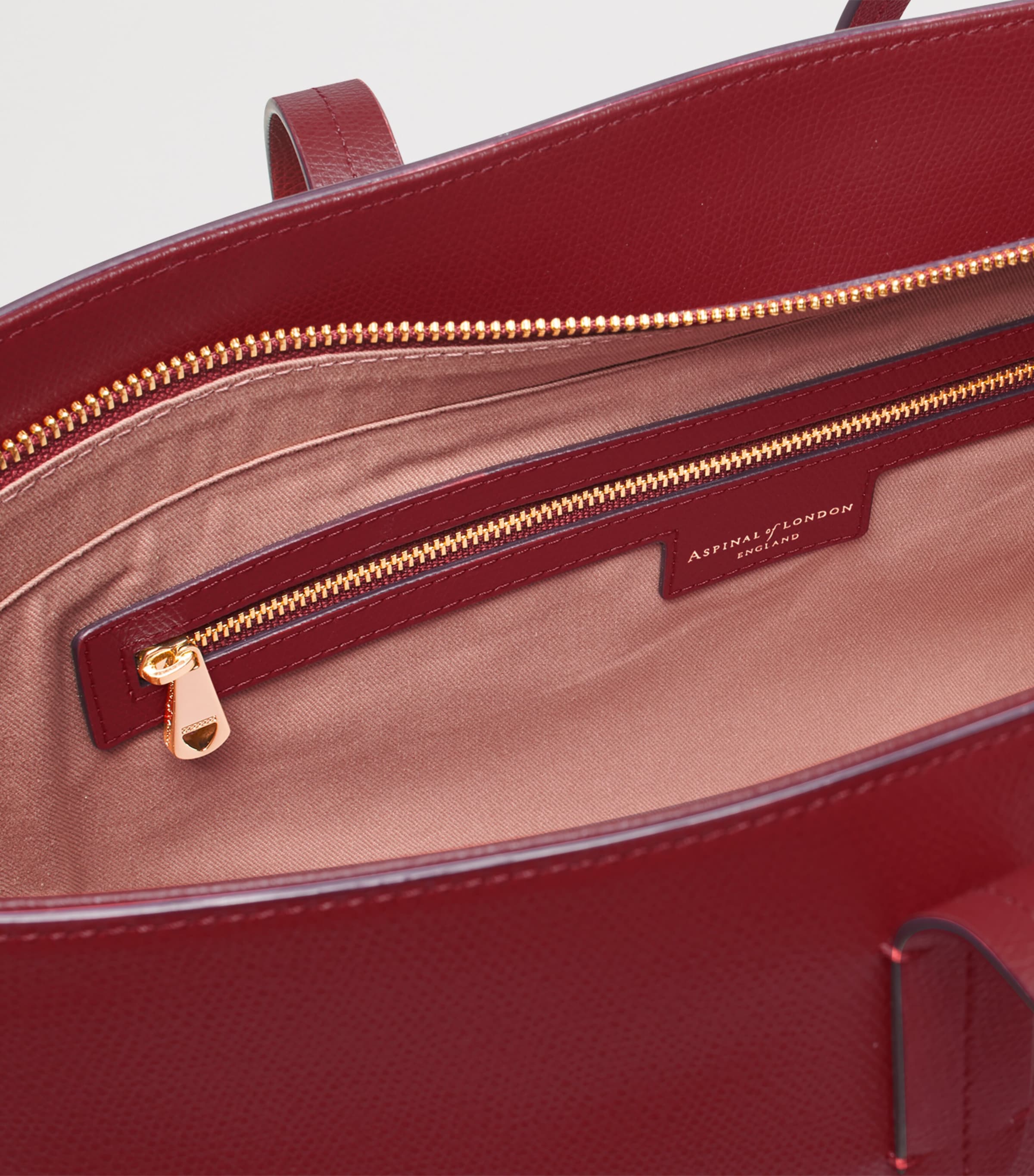 Aspinal Of London Leather East West Tote Bag Cherry Image 6
