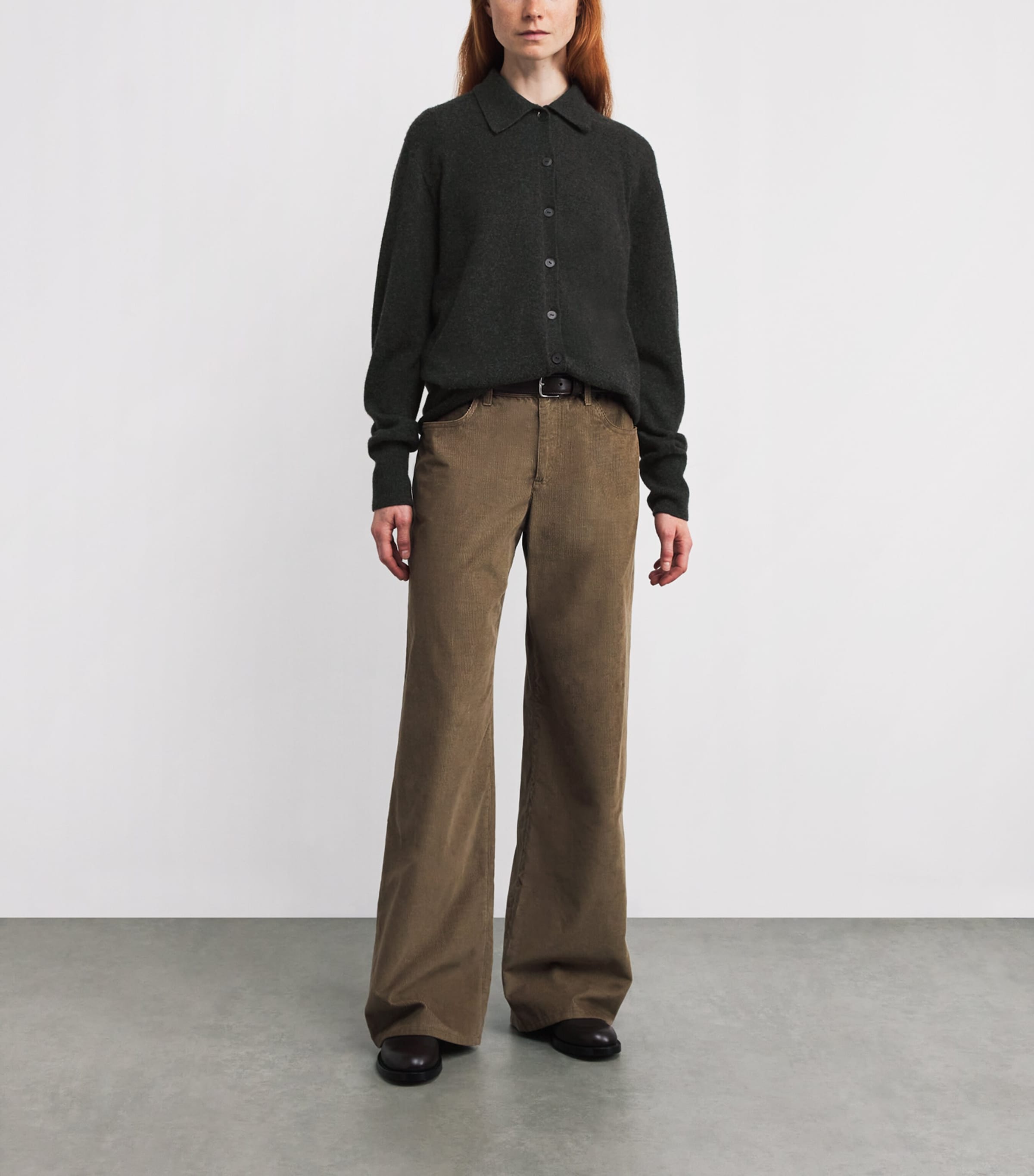 The Row Womens Lillia Cashmere Cardigan Enzyme Black Image 2