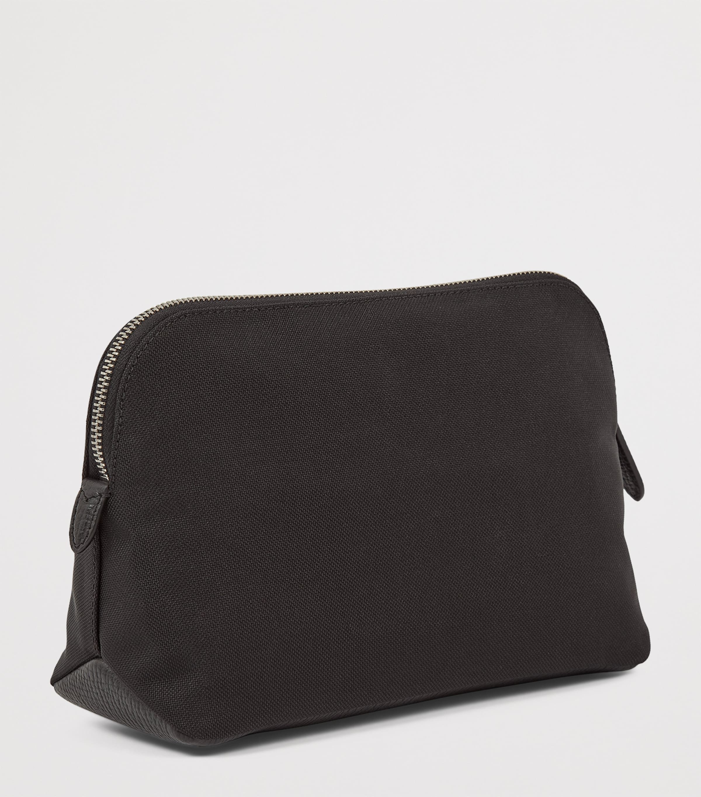 Smythson Canvas Wash Bag Black Image 3