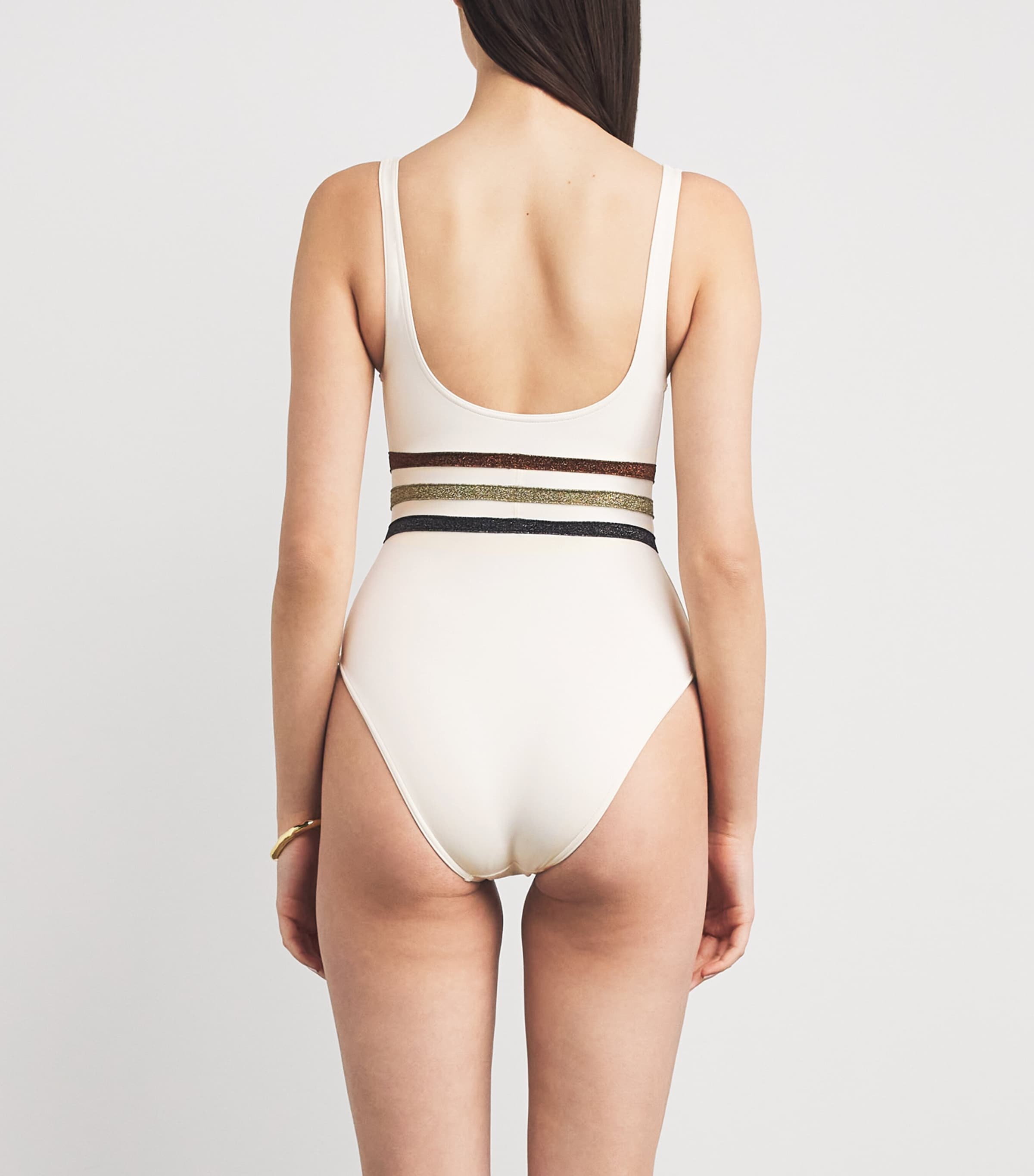 Lurex Stripe Swimsuit SABLE FIN/LUREX Image 4