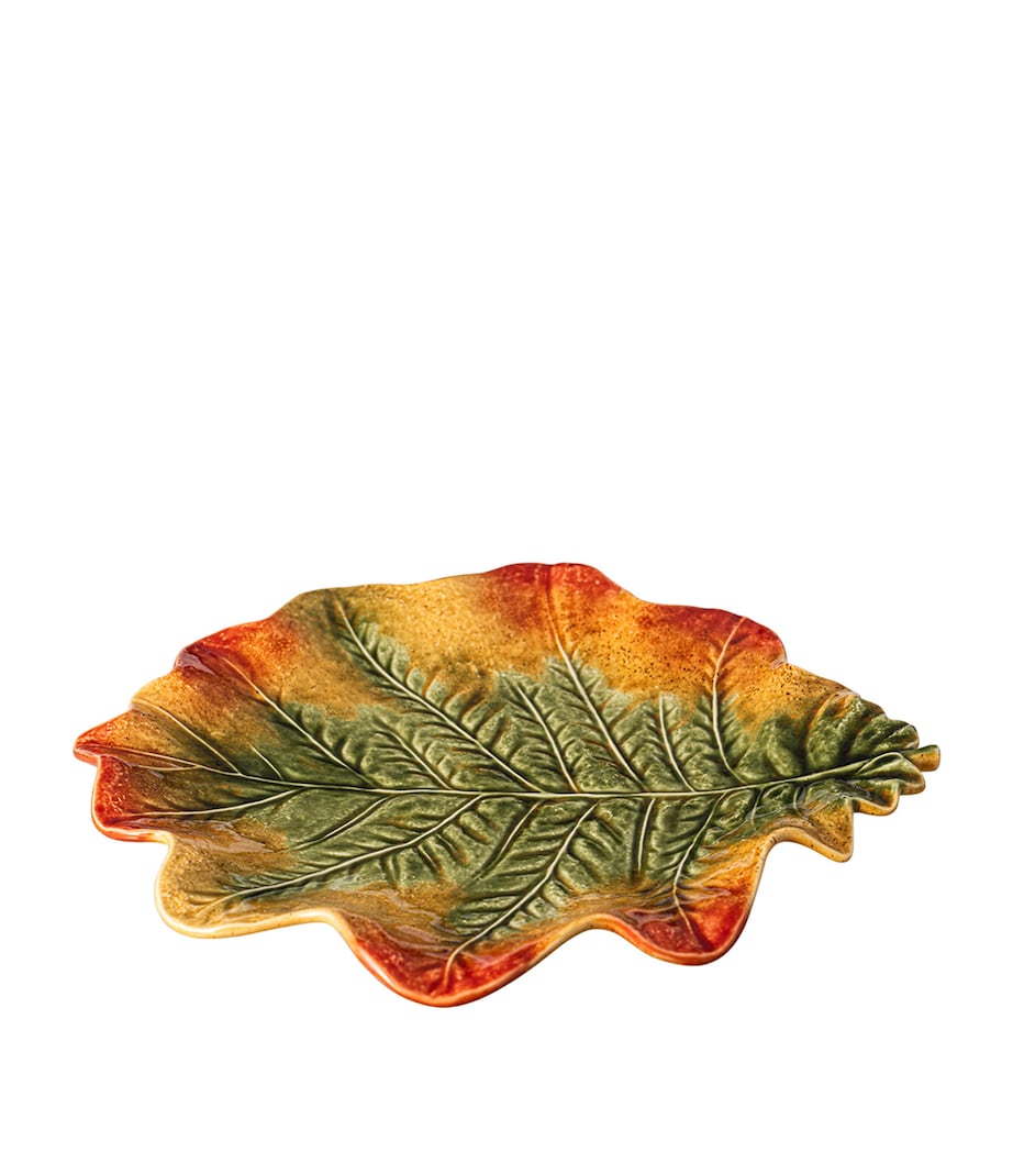 Set of 2 Leaf Charger Serving Plates (40cm) BROWN Image 1