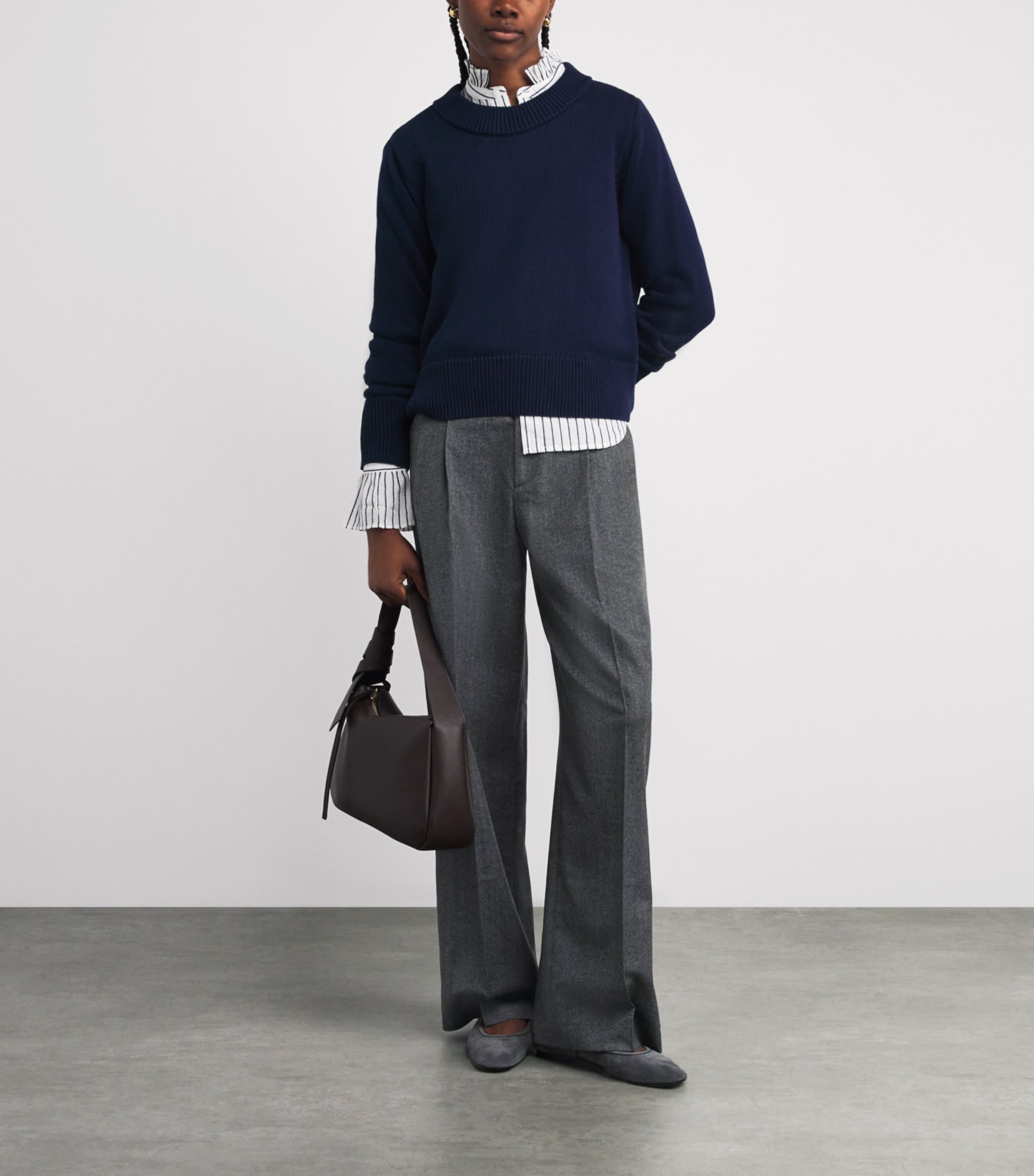 Wool Rampling Trousers GREY HERRINGBONE Image 2