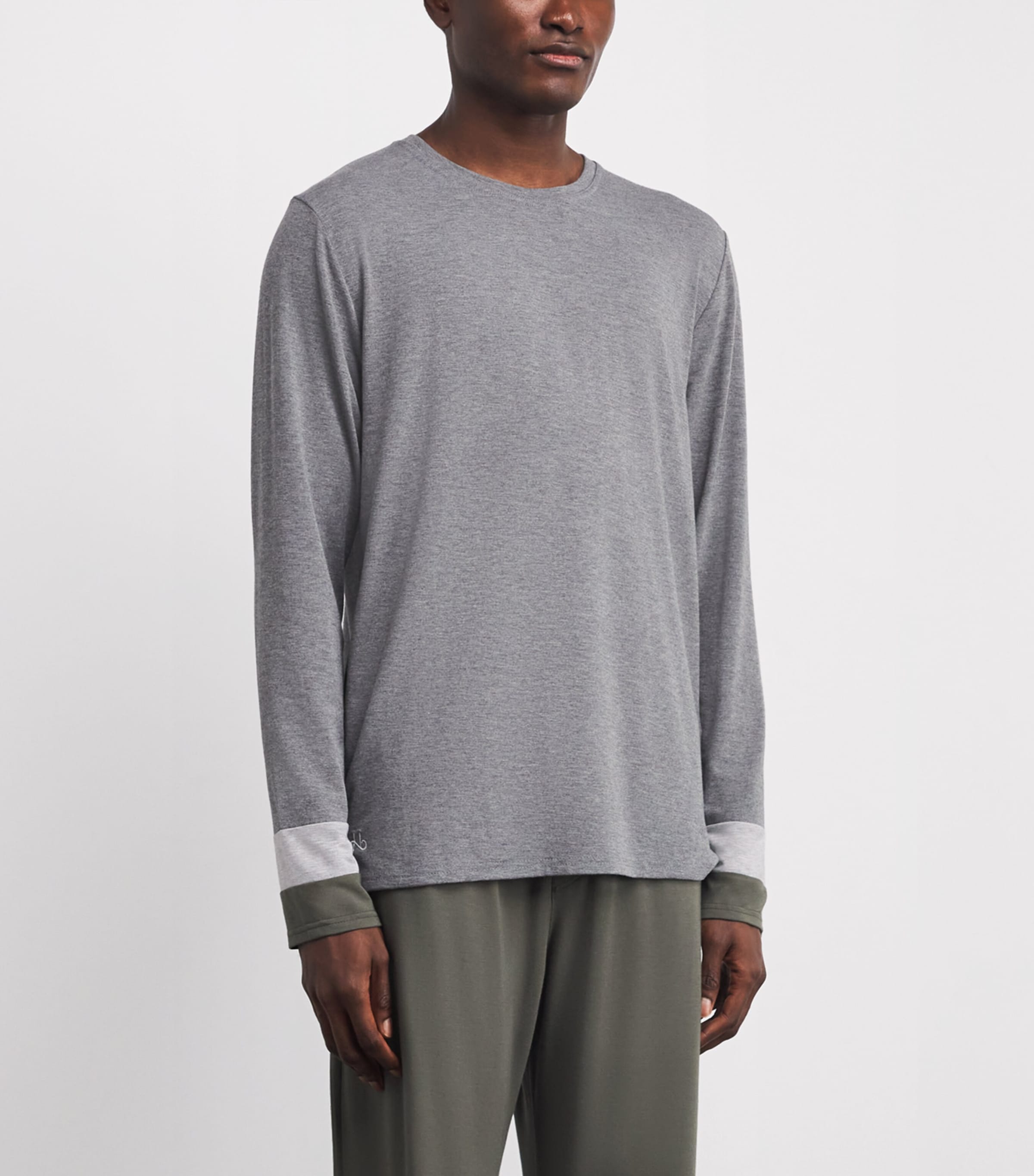 Duo-Panel Long-Sleeve T-Shirt MGREY/LGREY/CHA GRN Image 3