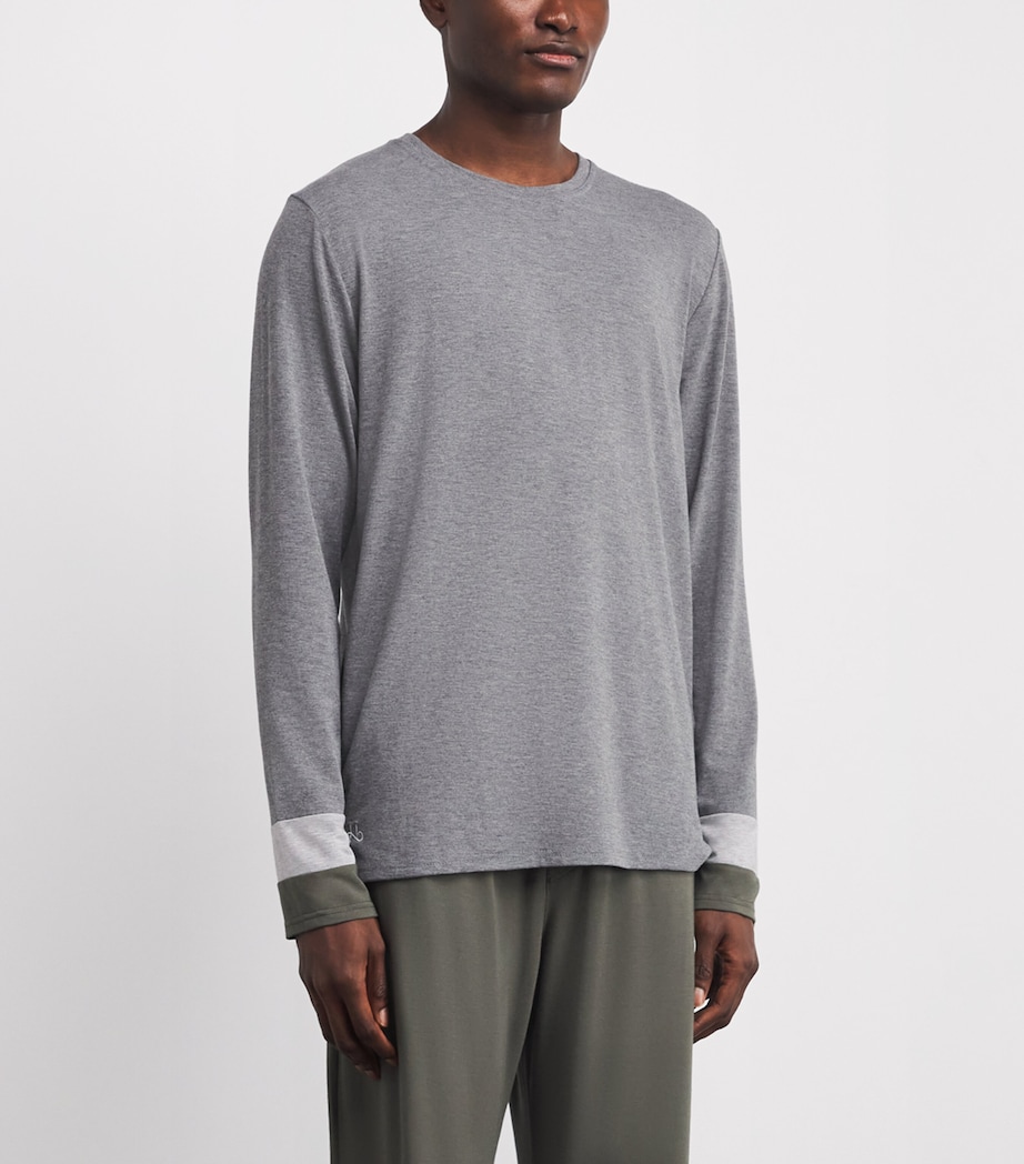Duo-Panel Long-Sleeve T-Shirt MGREY/LGREY/CHA GRN Image 3