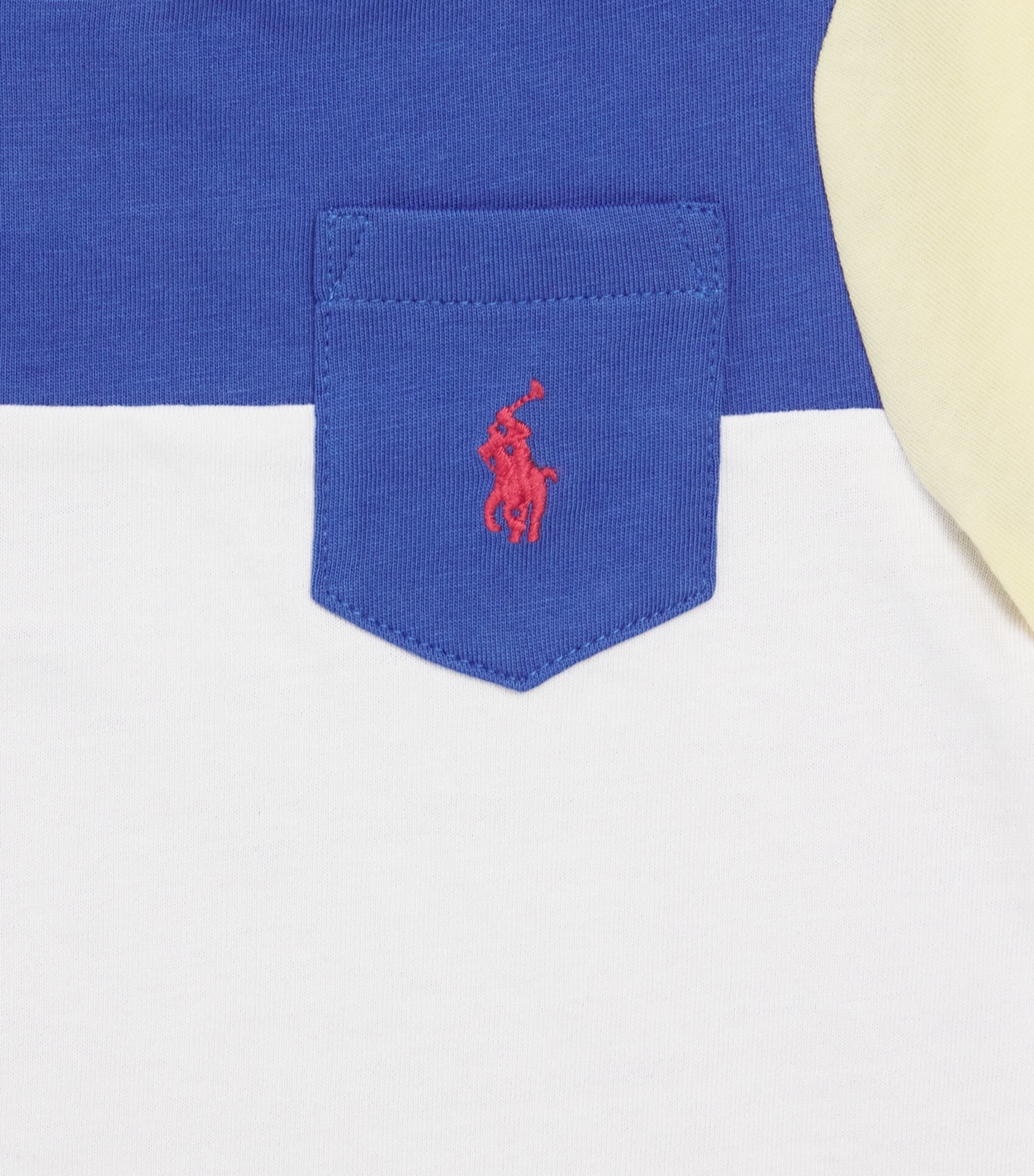 Ralph Lauren Kids Cotton Colour-Block T-Shirt (3-24 Months) Blue Mu Image 3