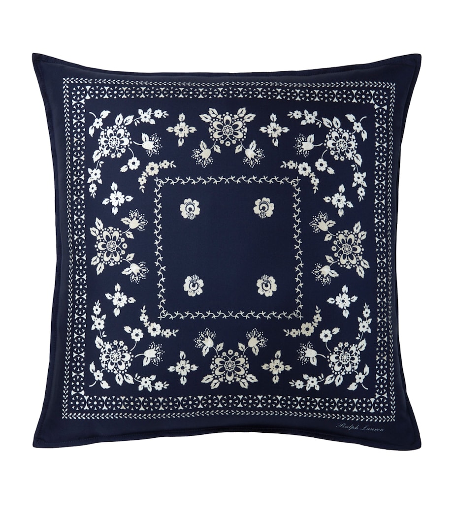 Ralph Lauren Home Silk Brynn Square Cushion Cover (45cm x 45cm) Navy Image 1