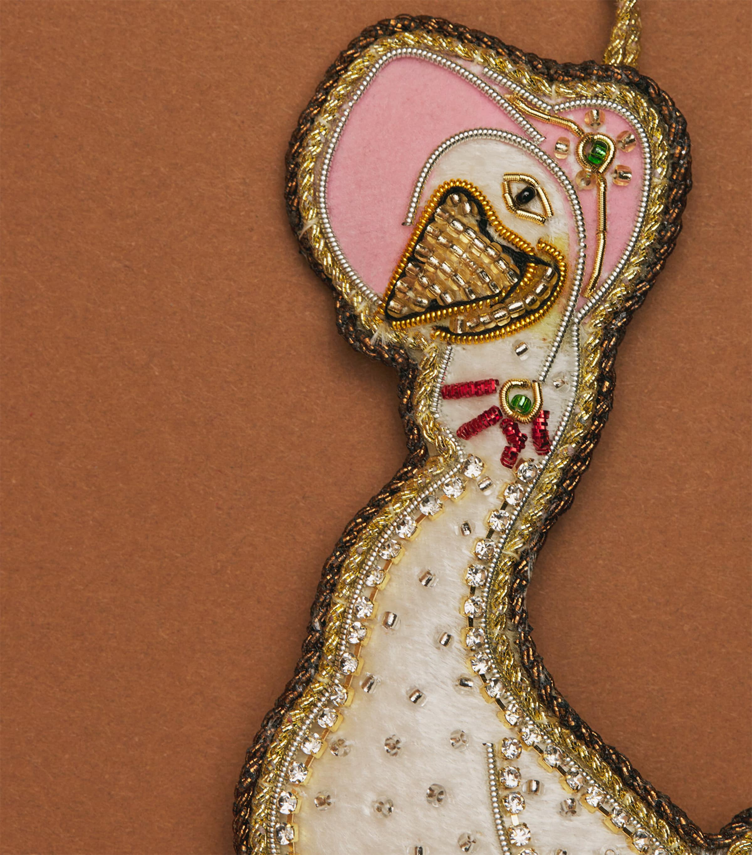 Tinker Tailor Goose in a Bonnet Tree Decoration White & Pink Image 2