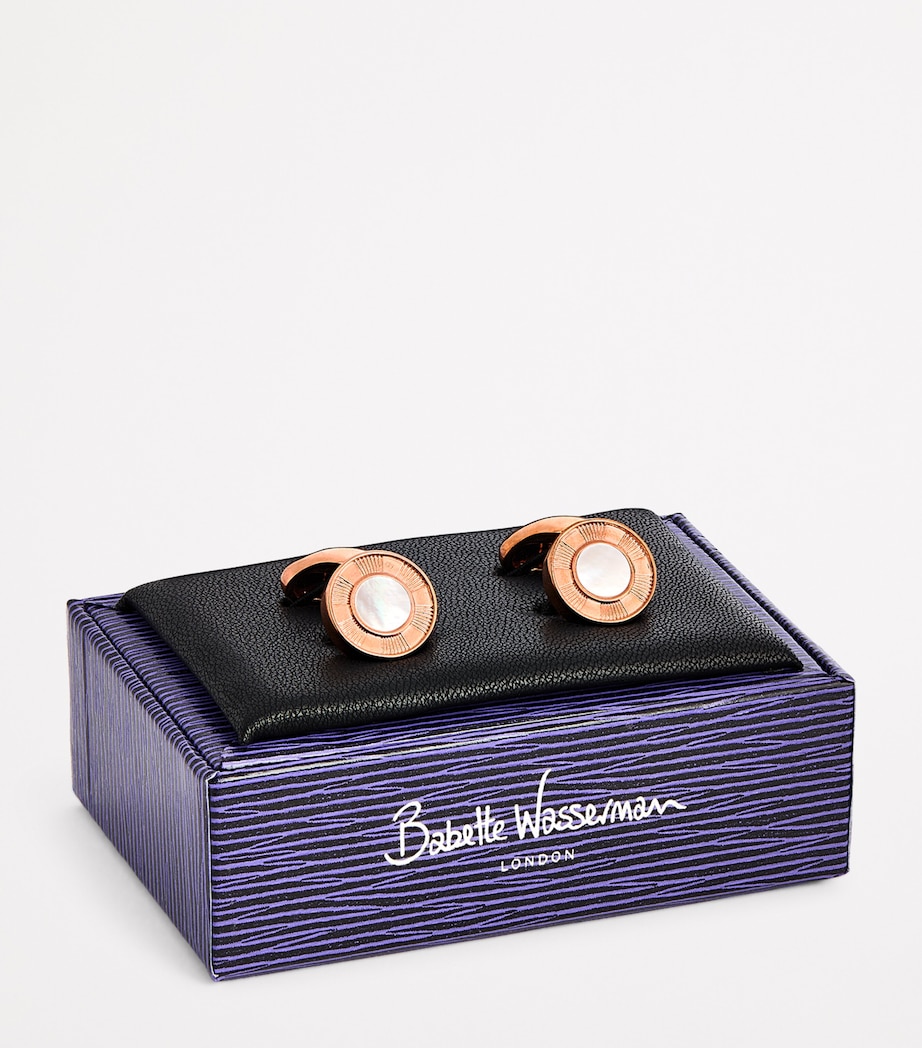 Rose Gold-Plated Mother-of-Pearl Cufflinks PEARL Image 3