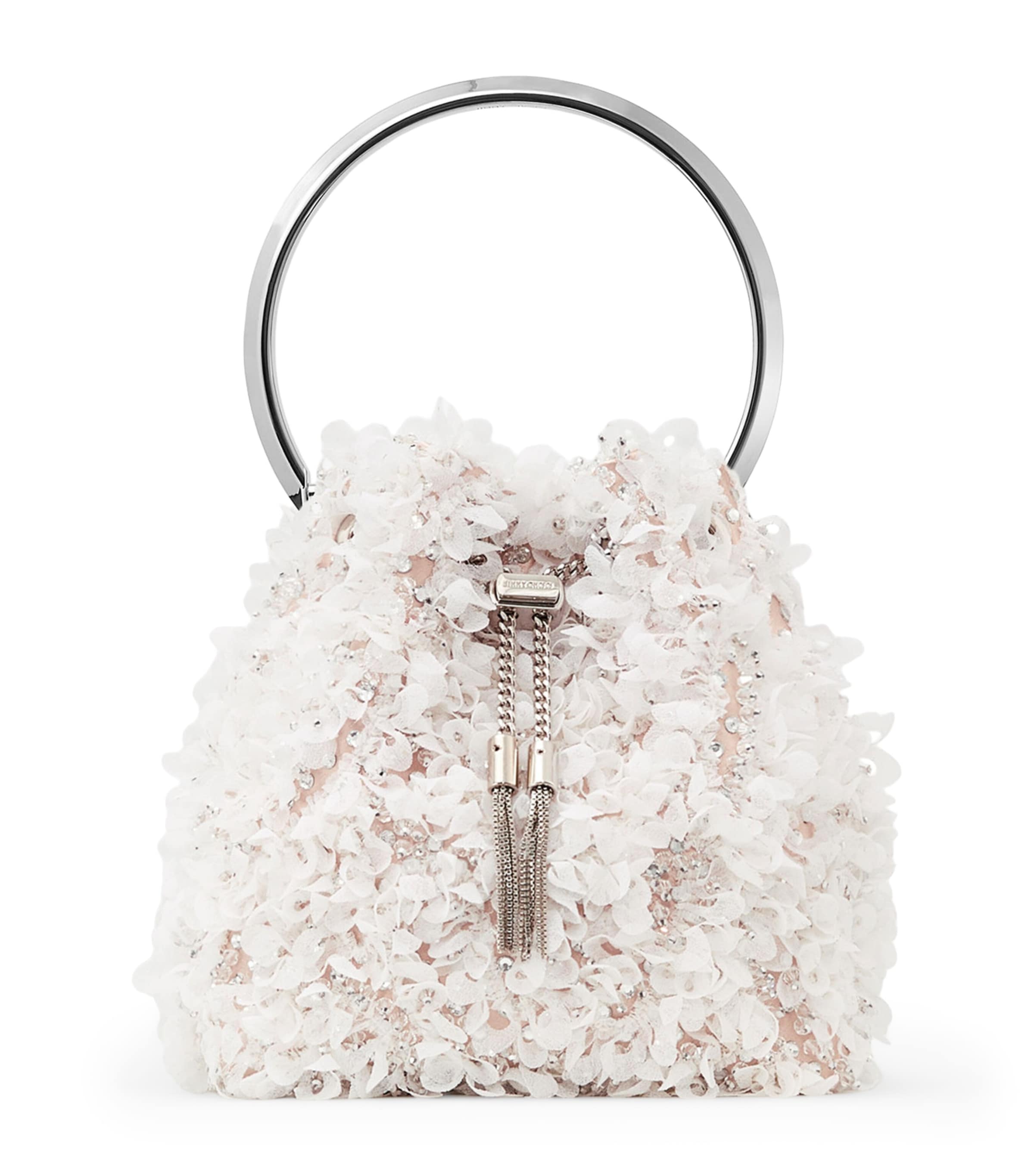 Satin Petal Bon Bon Top-Handle Bag IVORY/SILVER Image 1