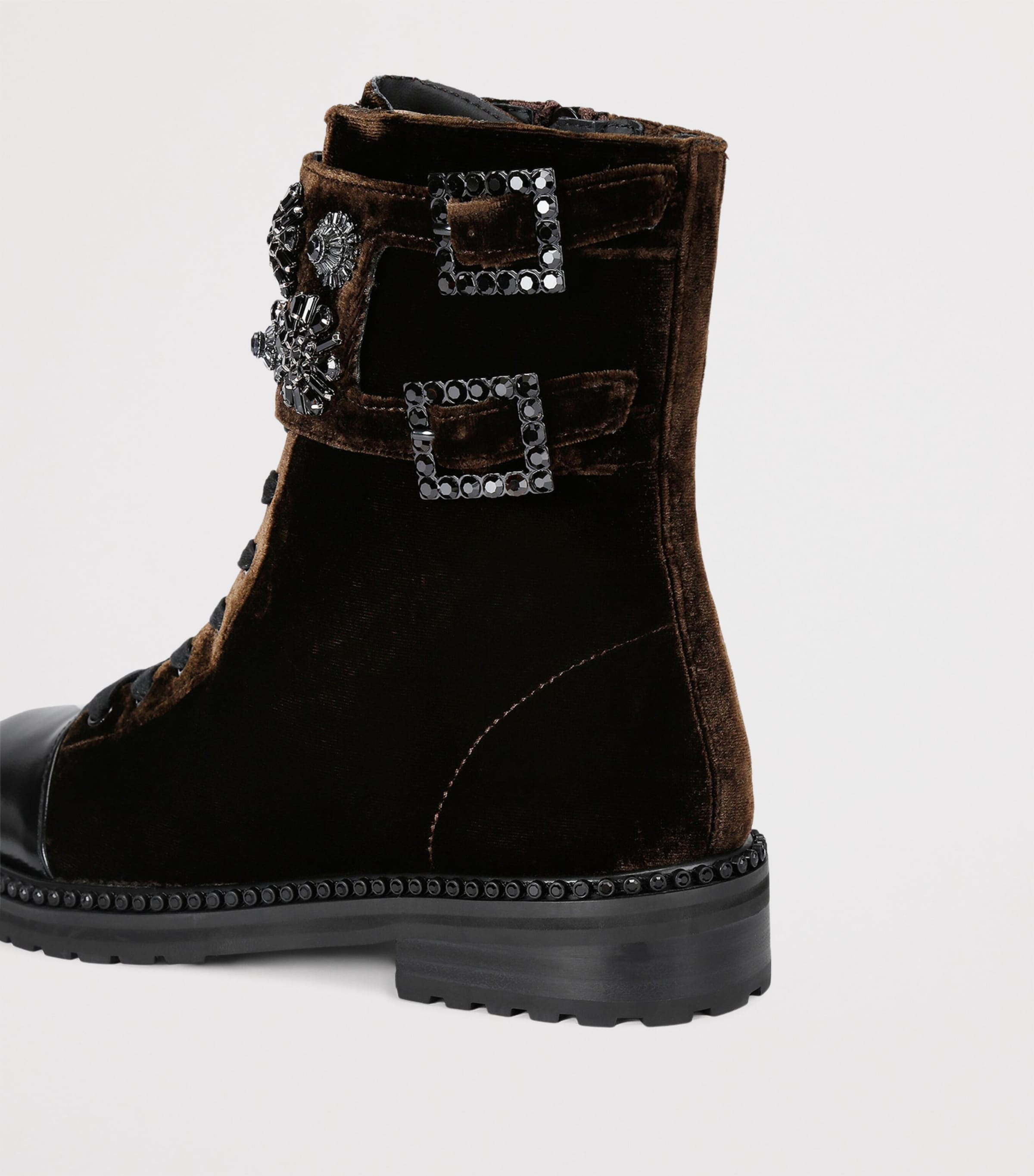 Velvet Stoop Ankle Boots DK.BRN COM Image 2