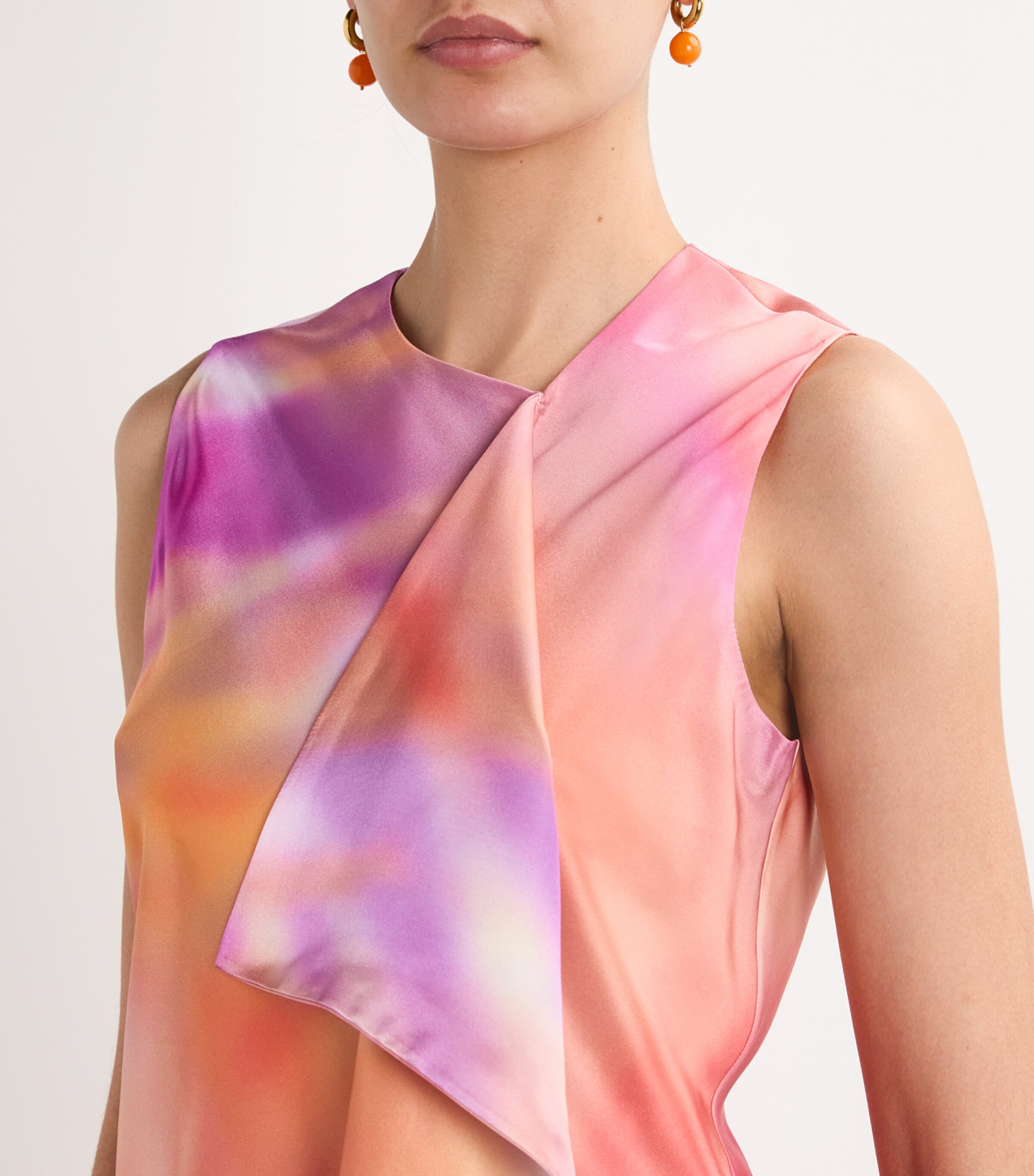 Roksanda Womens Satin Kiara Blouse Wisteria / Pina Image 6