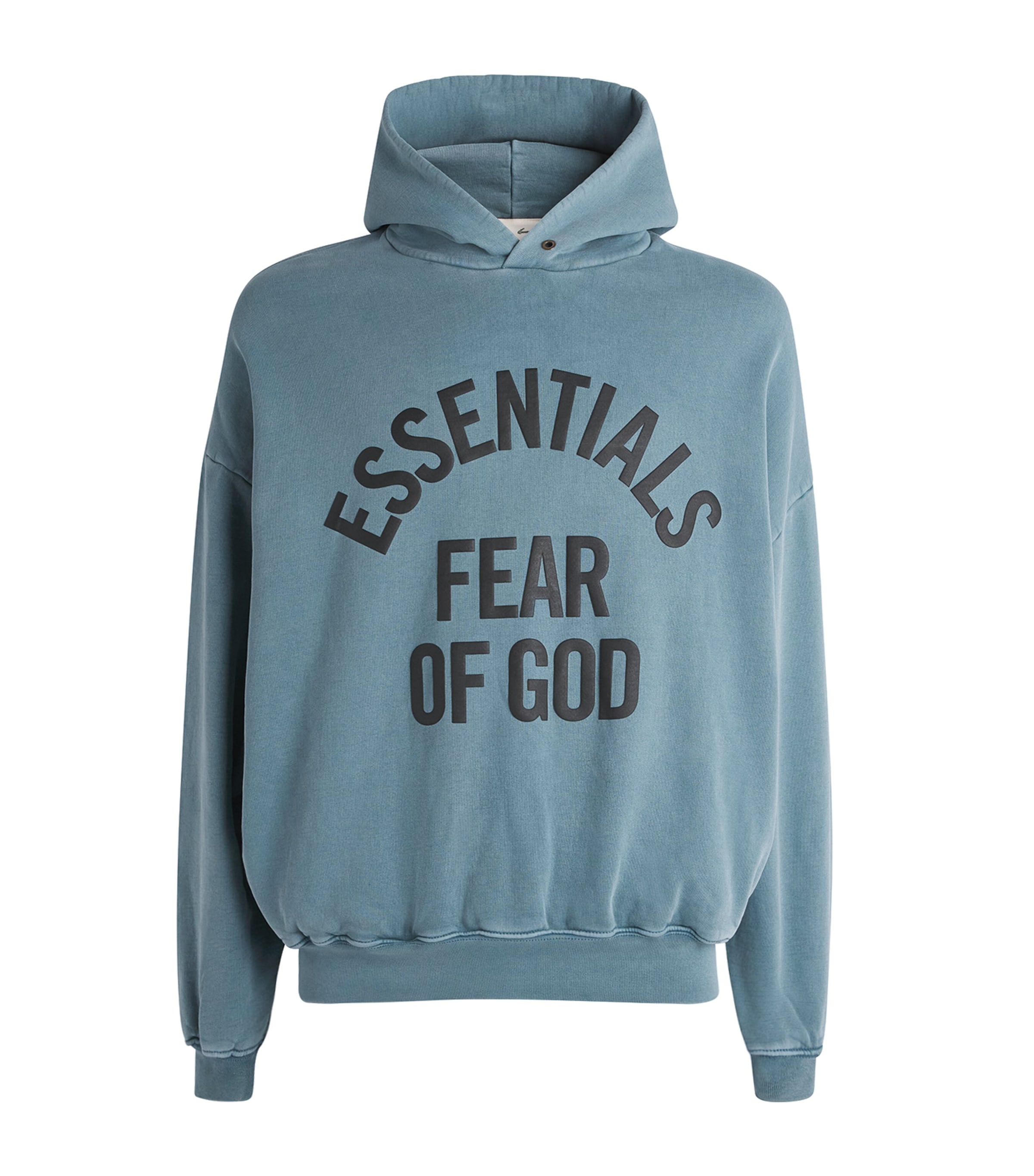 FEAR OF GOD ESSENTIALS Blue Cotton Logo Campus 90s Hoodie | Harrods UK