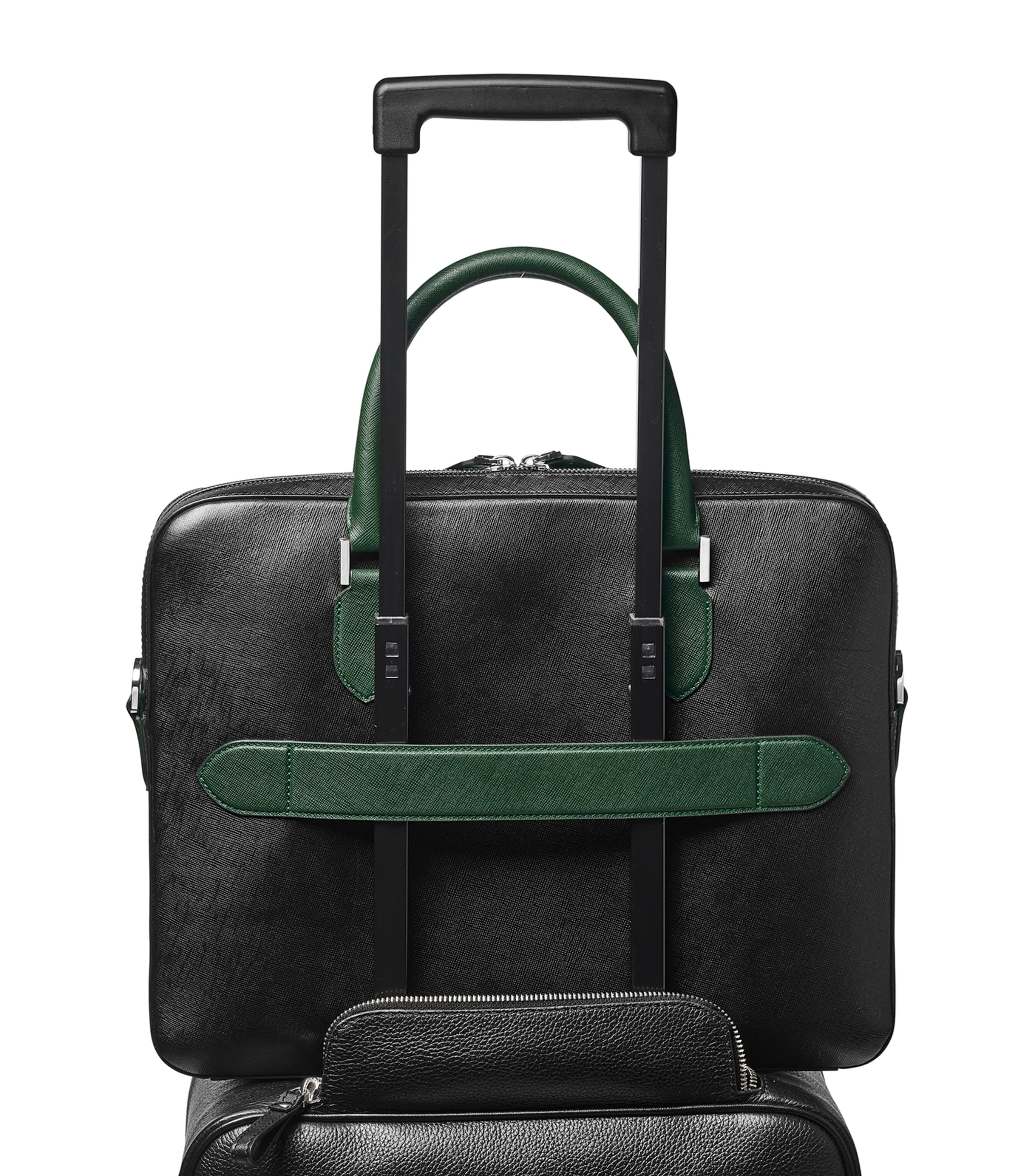 Slim Leather Shield Briefcase BLACK Image 4