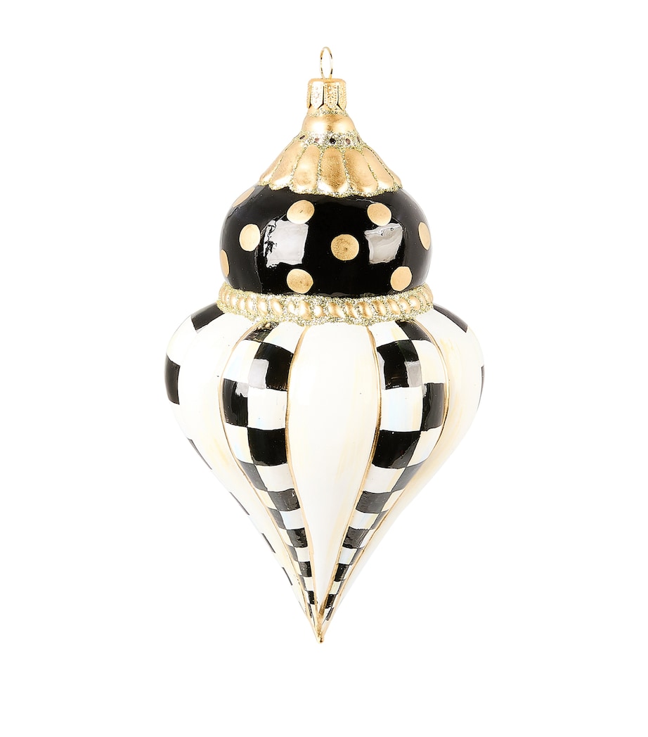 Glass Courtly Noel Fluted Tree Decoration WHITE Image 1