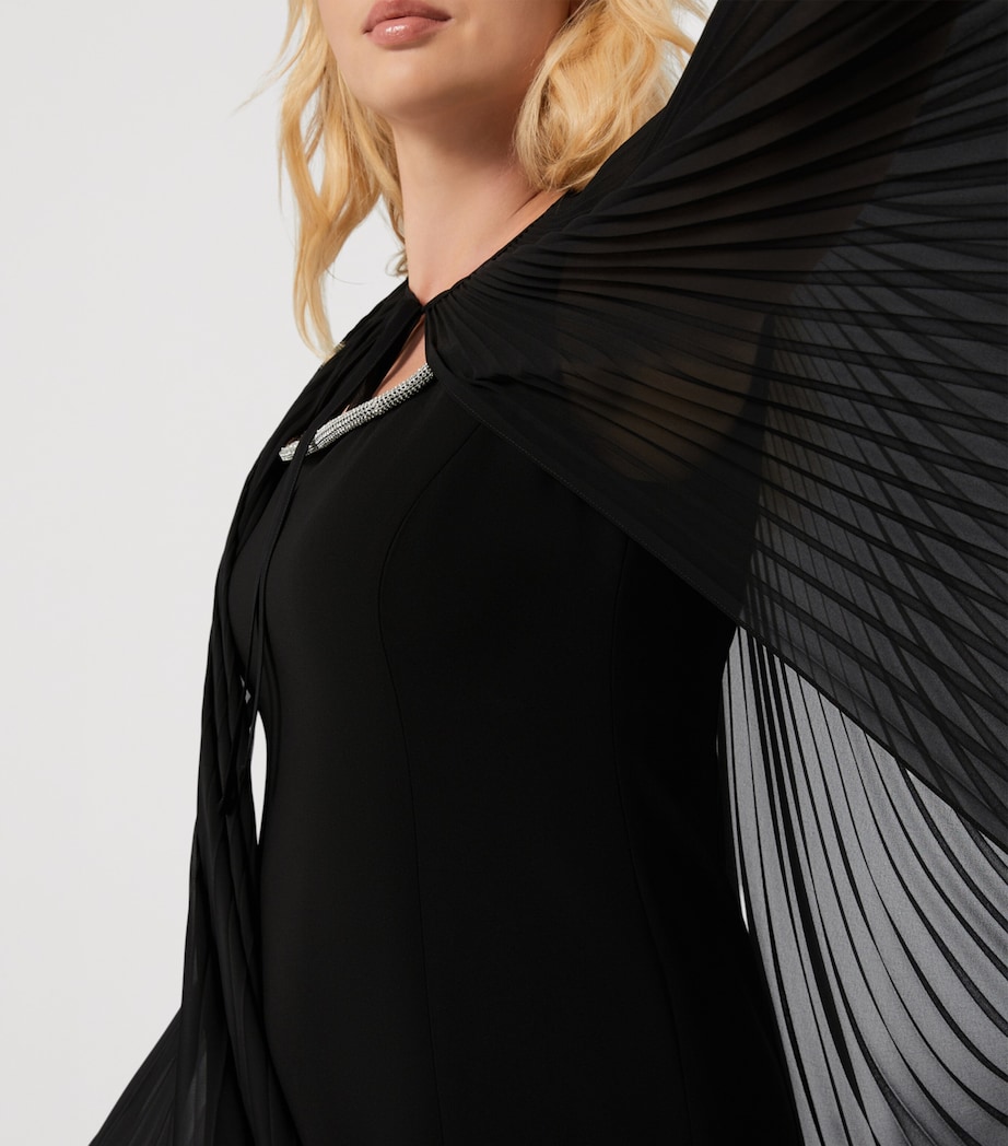 Marina Rinaldi Womens Georgette Plissé Cape Black Image 5