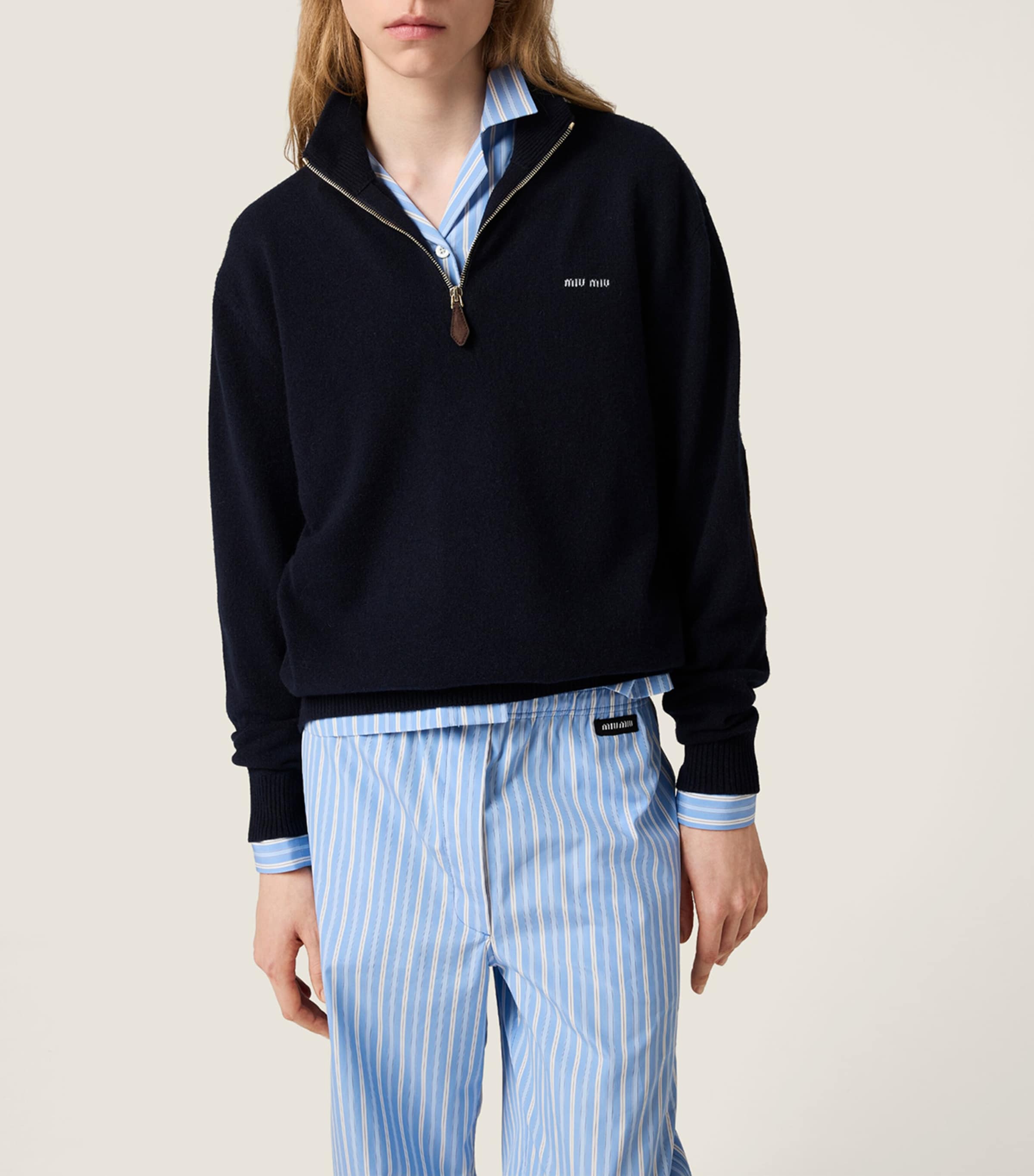 Cashmere Half Zip Sweater F0008 Image 5