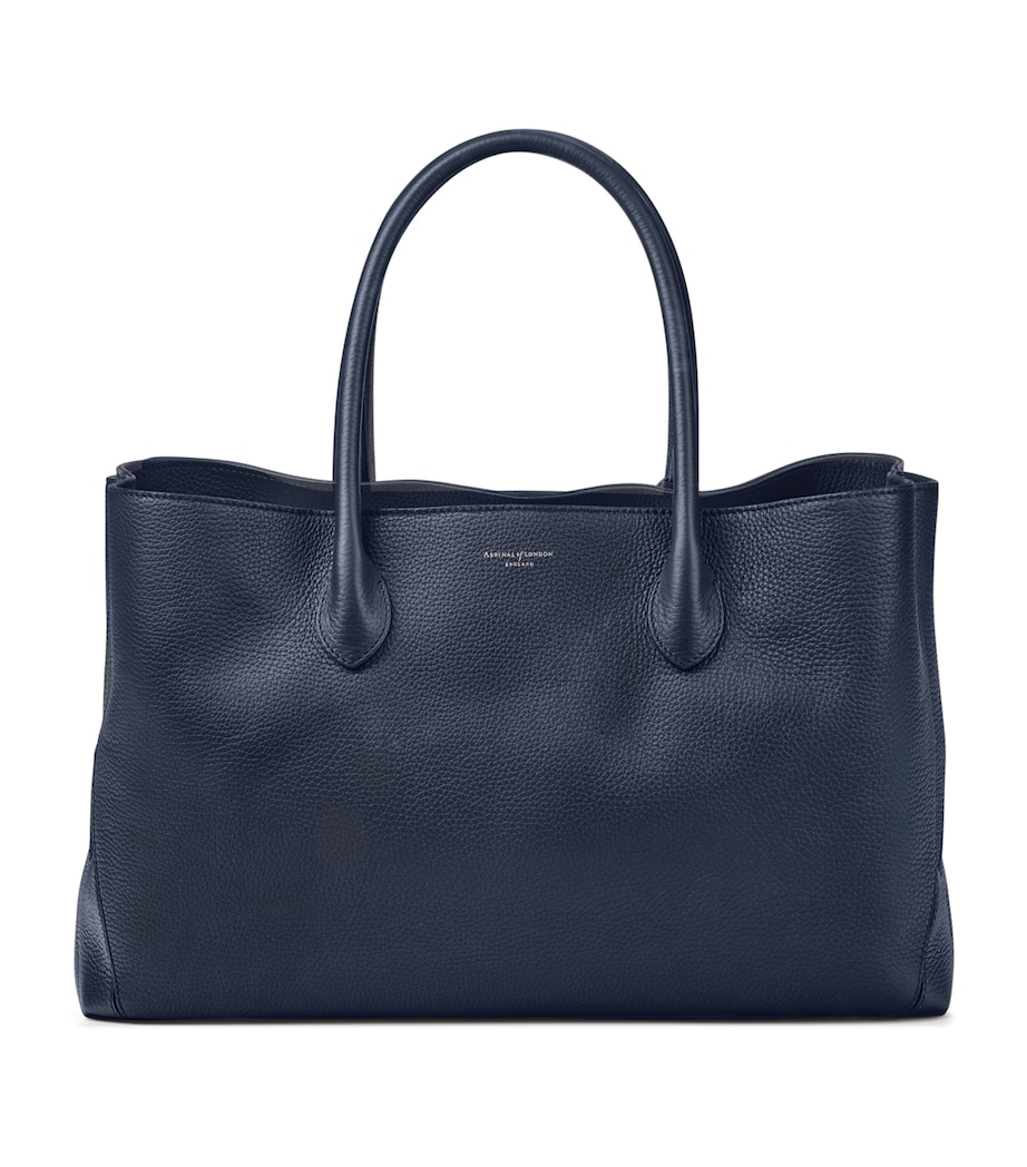 Leather London Tote Bag NAVY Image 1