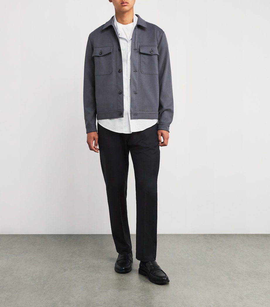 Virgin Wool Drawstring Trousers 170 NAVY Image 2