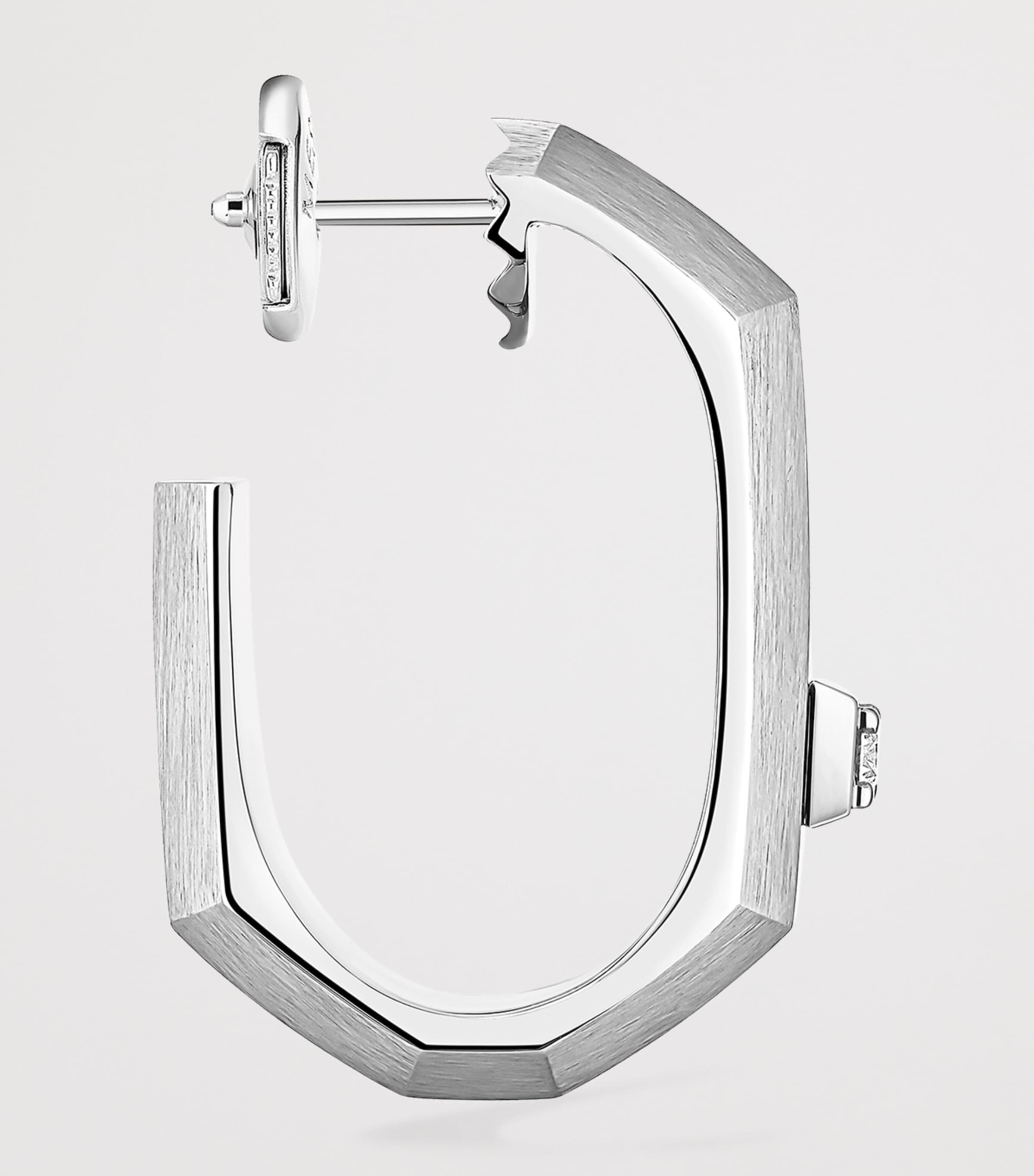 Messika Moderniste Medium White Gold and Diamond Single Hoop Earring White Gold Image 3