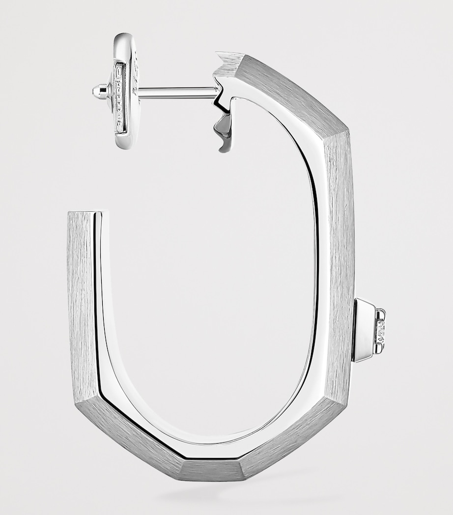 Messika Moderniste Medium White Gold and Diamond Single Hoop Earring White Gold Image 3