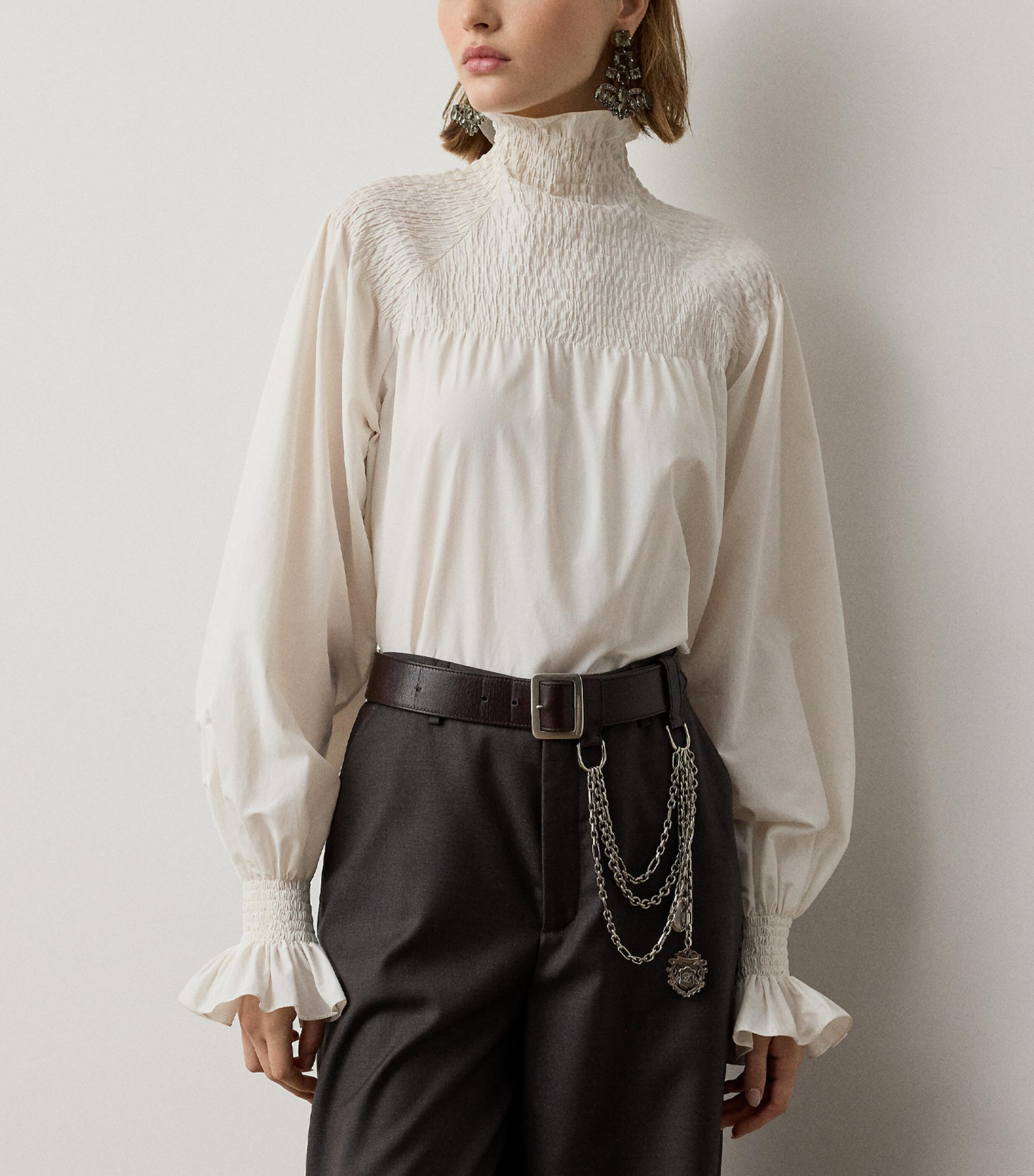 Ralph Lauren Collection Womens Poplin Maddison Blouse Cream Image 4