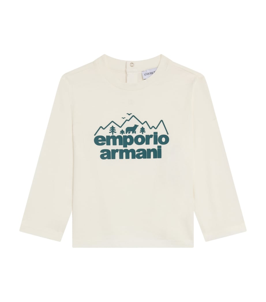 Cotton Logo Long-Sleeve T-Shirt (6-36 Months) OFF WHITE Image 1