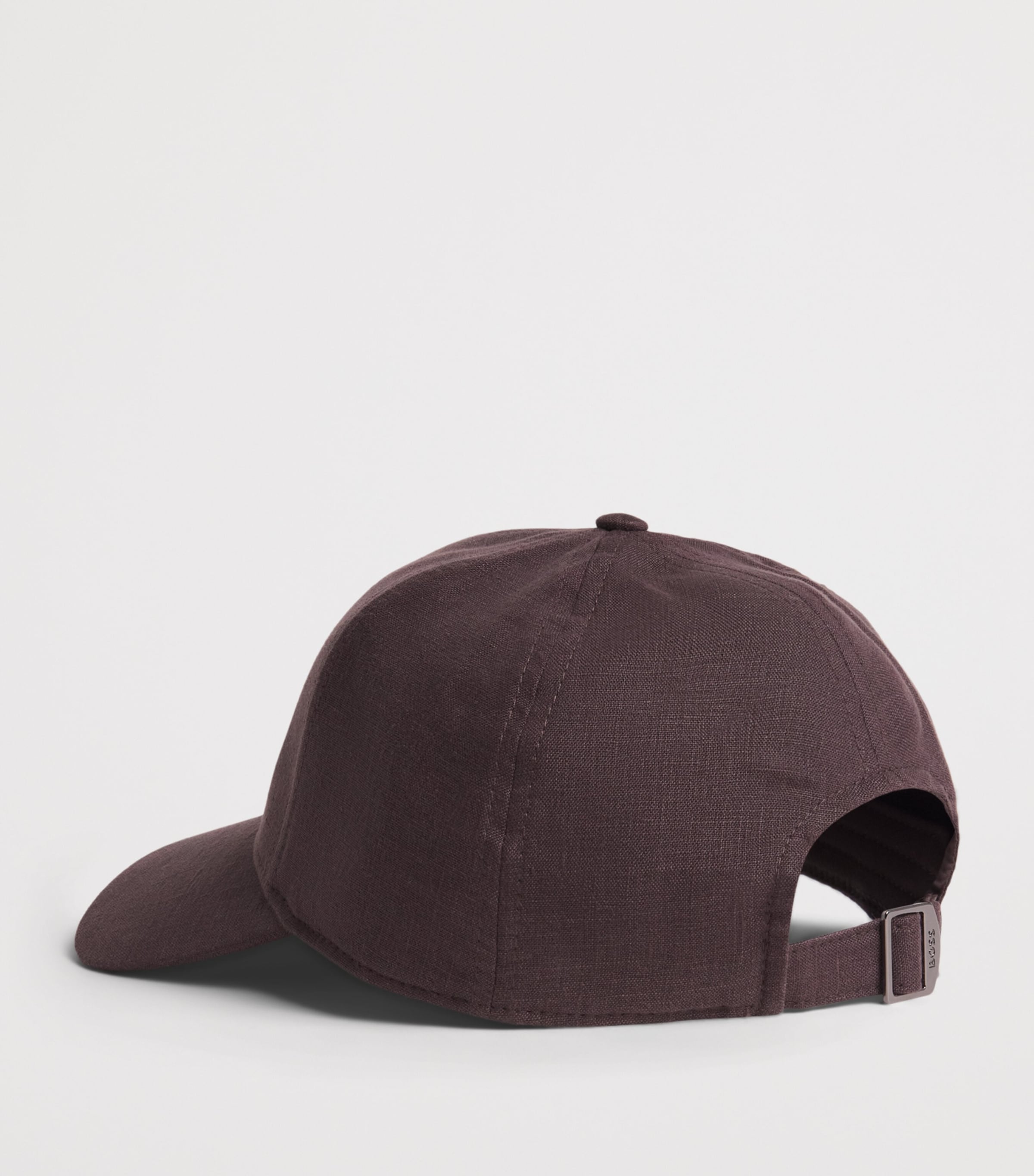 BOSS Linen Logo Cap Dark Brown Image 3