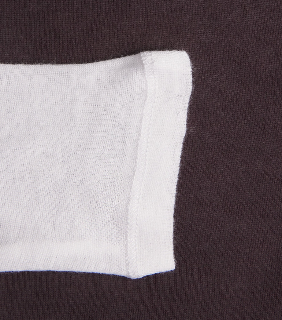 ME+EM Womens Cotton Double-Layer Top Chocolate/ White Image 6