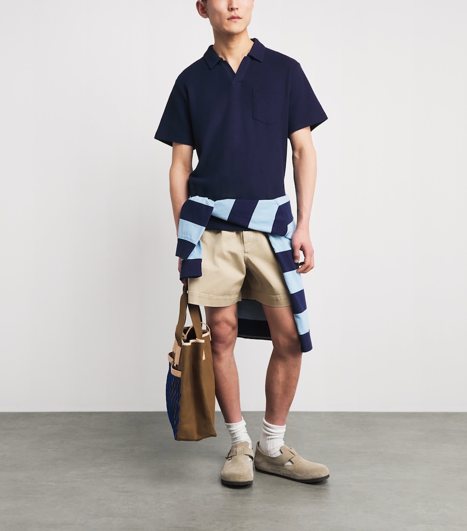 Polo Ralph Lauren Mens Cotton Open-Collar Polo Shirt Cruise Navy Image 2