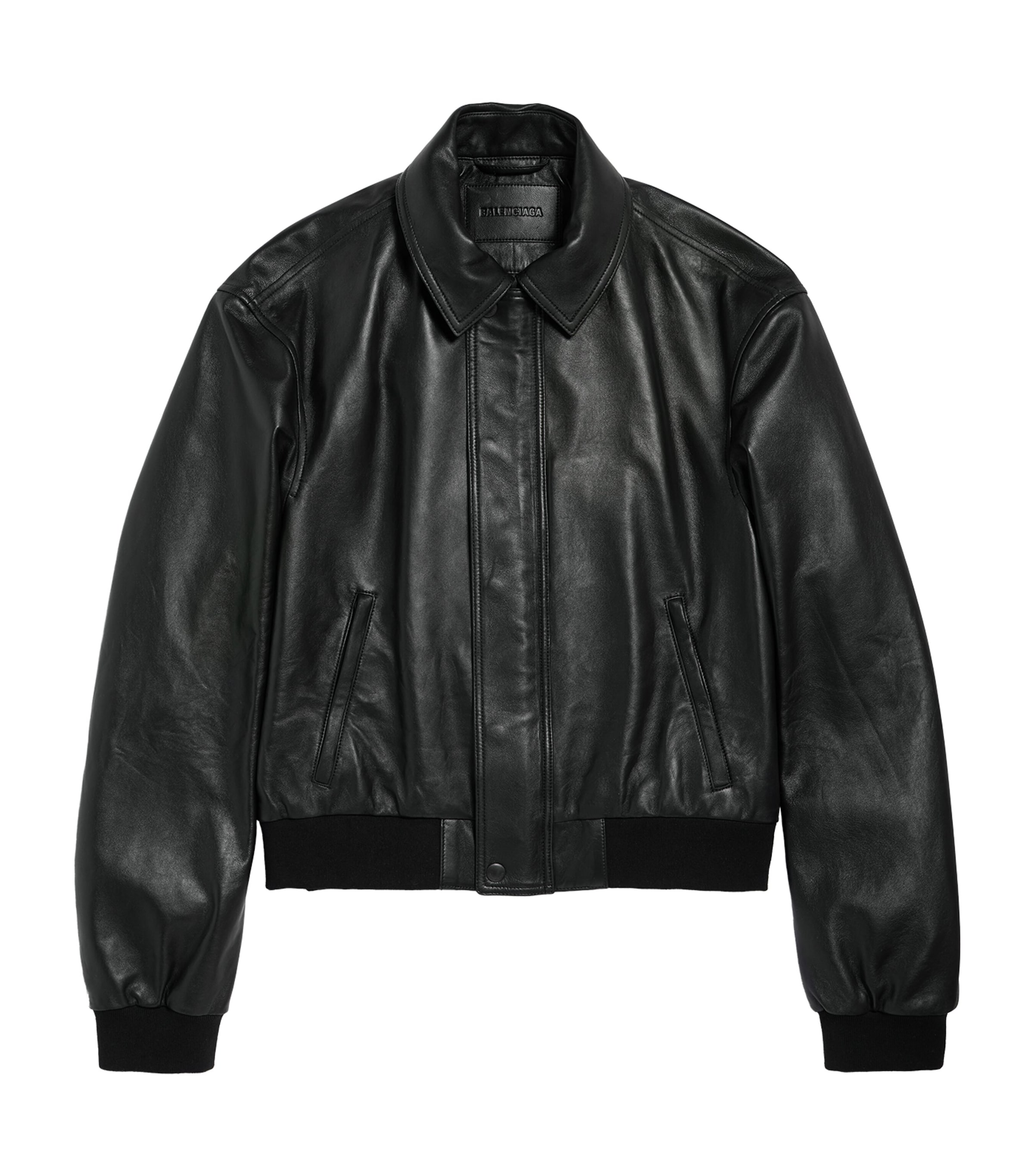 Balenciaga Black Leather Taxi Jacket | Harrods US