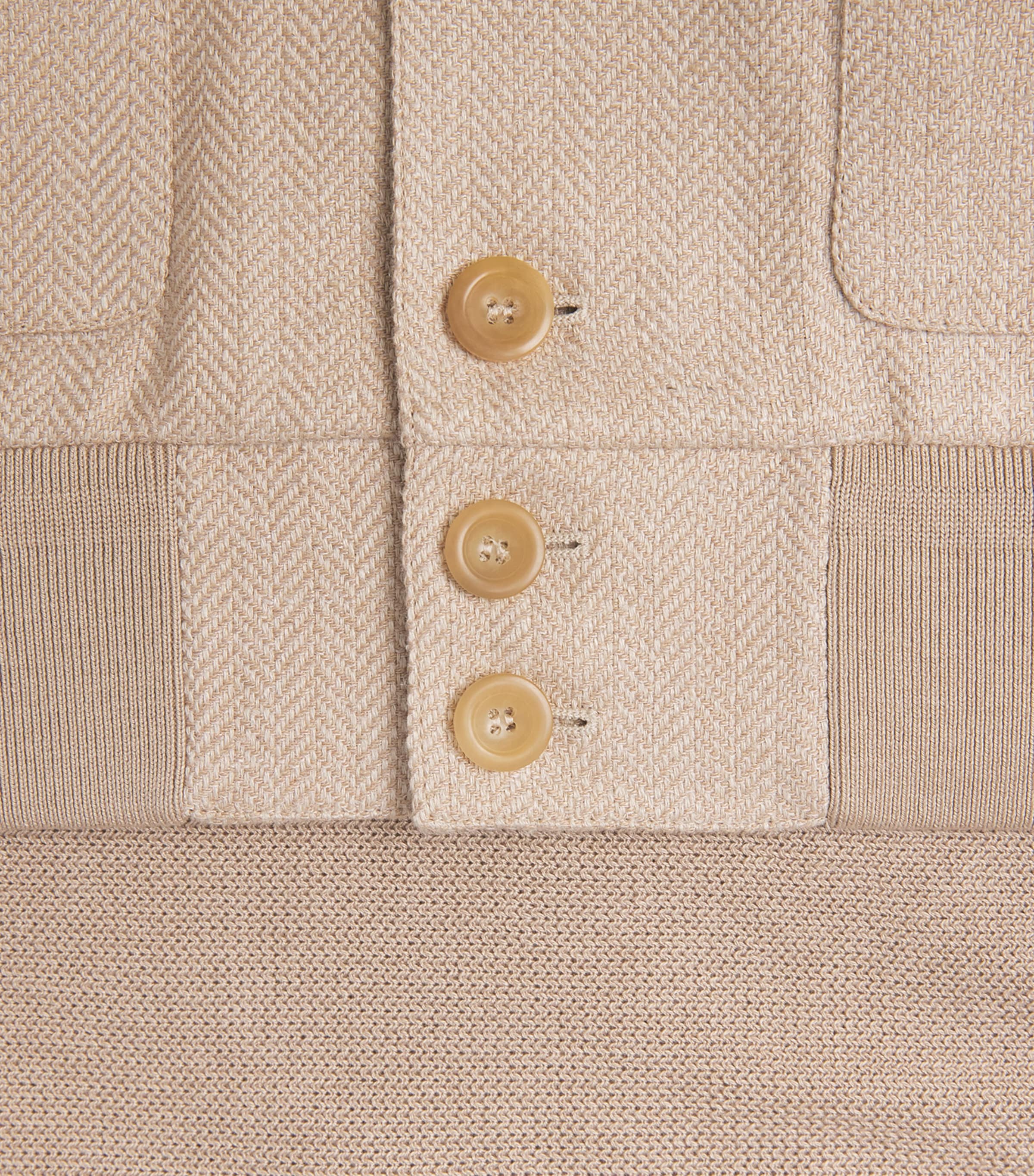 Ralph Lauren Purple Label Mens Silk-Cotton Herringbone Hybrid Jacket Champagne Multi Image 6