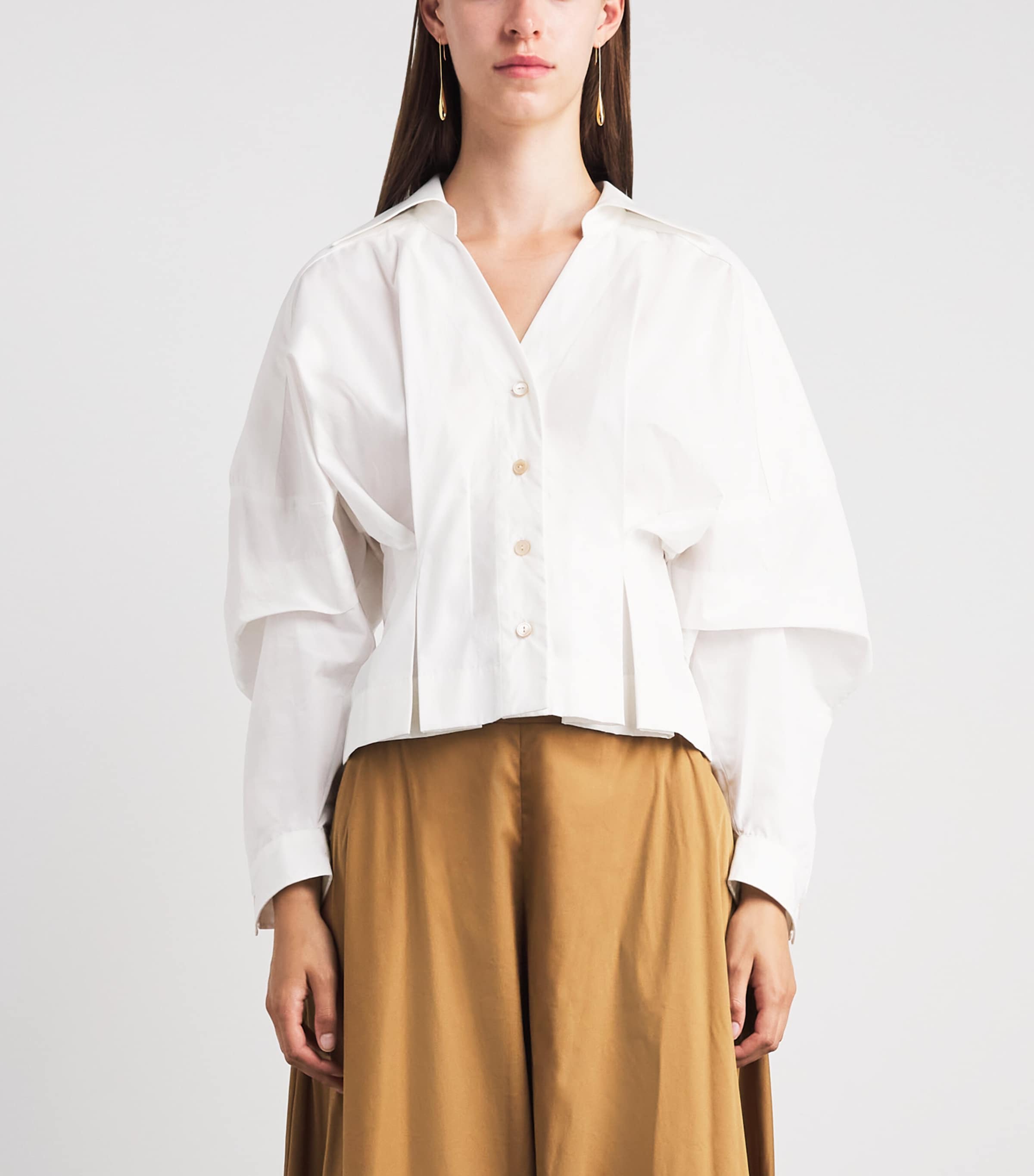 Palmer//Harding Womens Cotton Honesty Opens Shirt Wht Whte Cttn Poplin Image 4