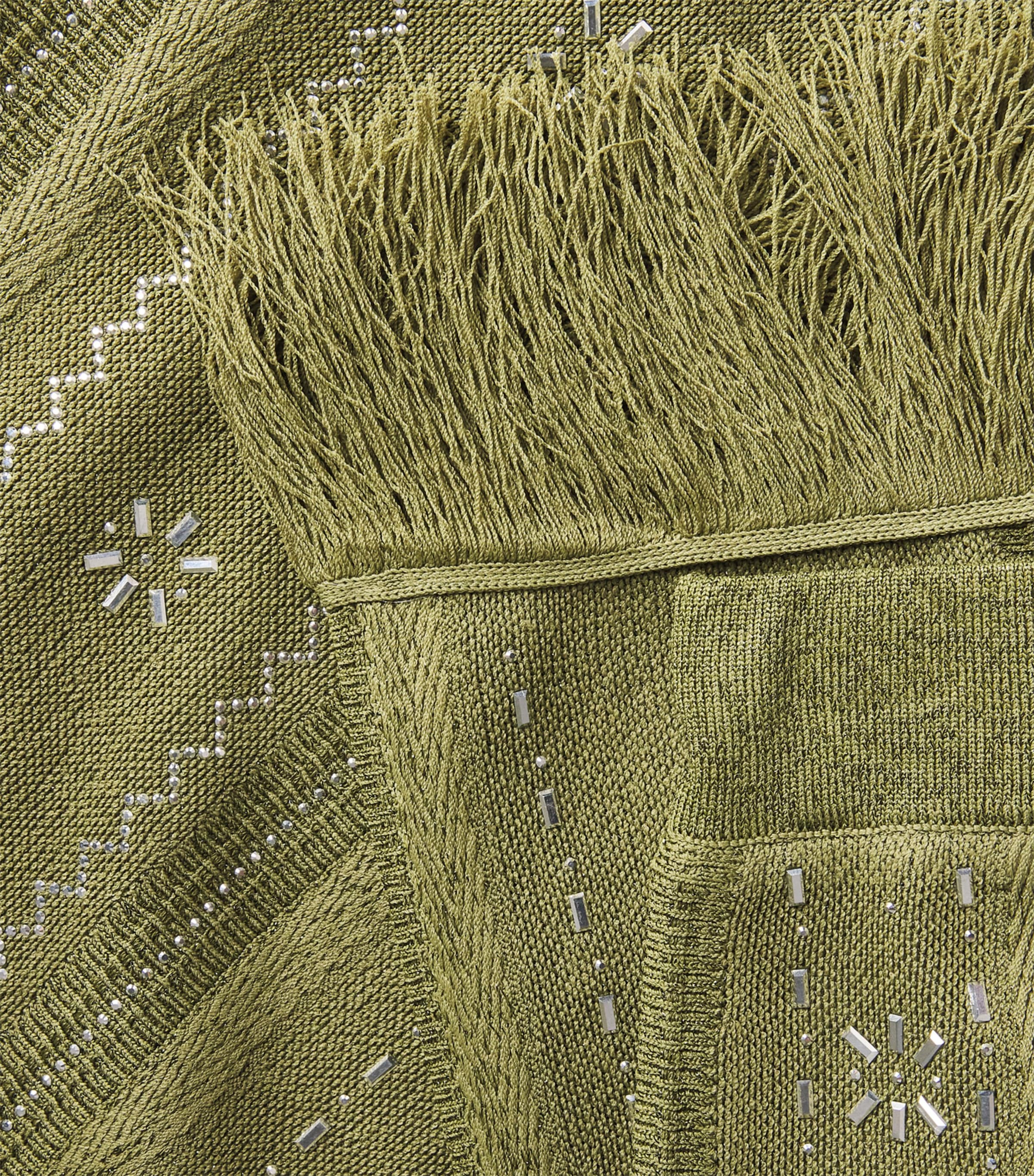 Maje Womens Embellished Midi Skirt Khaki Image 6