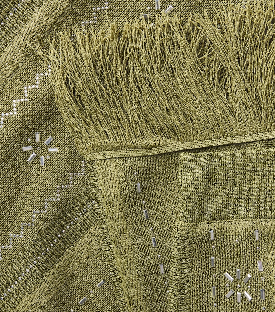 Maje Womens Embellished Midi Skirt Khaki Image 6