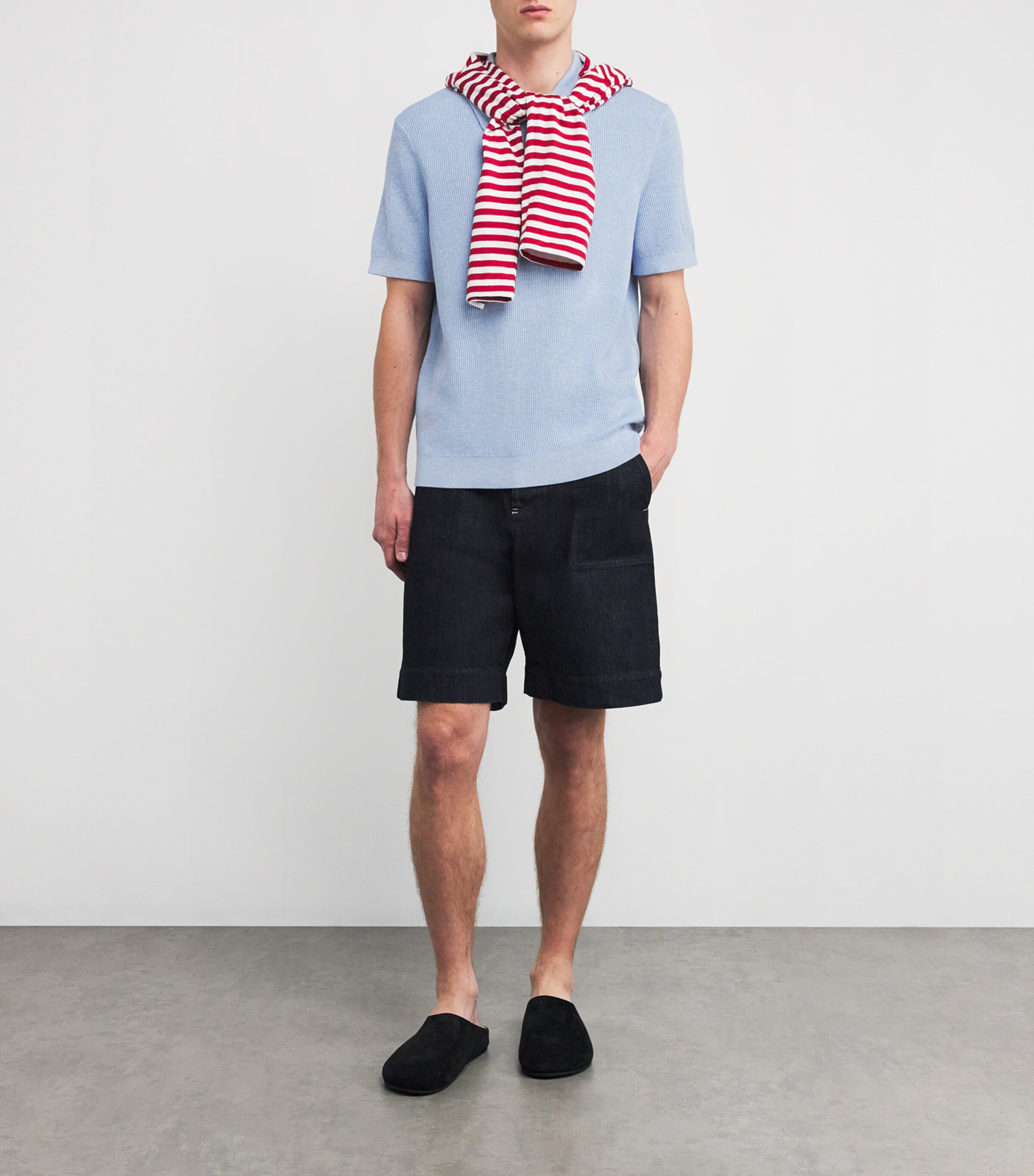 NN.07 Mens Organic Cotton Hansie Polo Sweater Cerulean Image 2