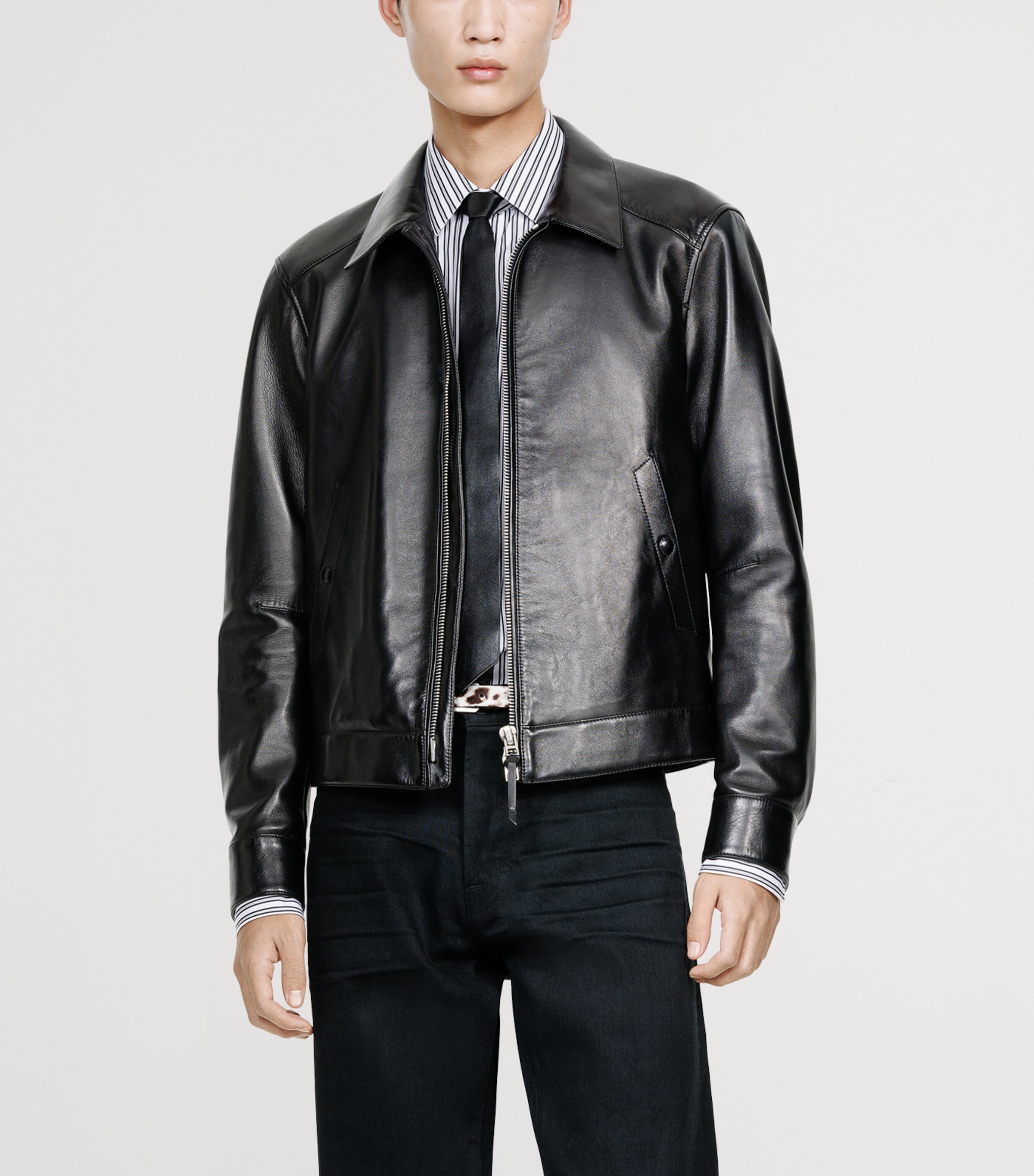 TOM FORD Mens Short Leather Jacket Naa Image 4