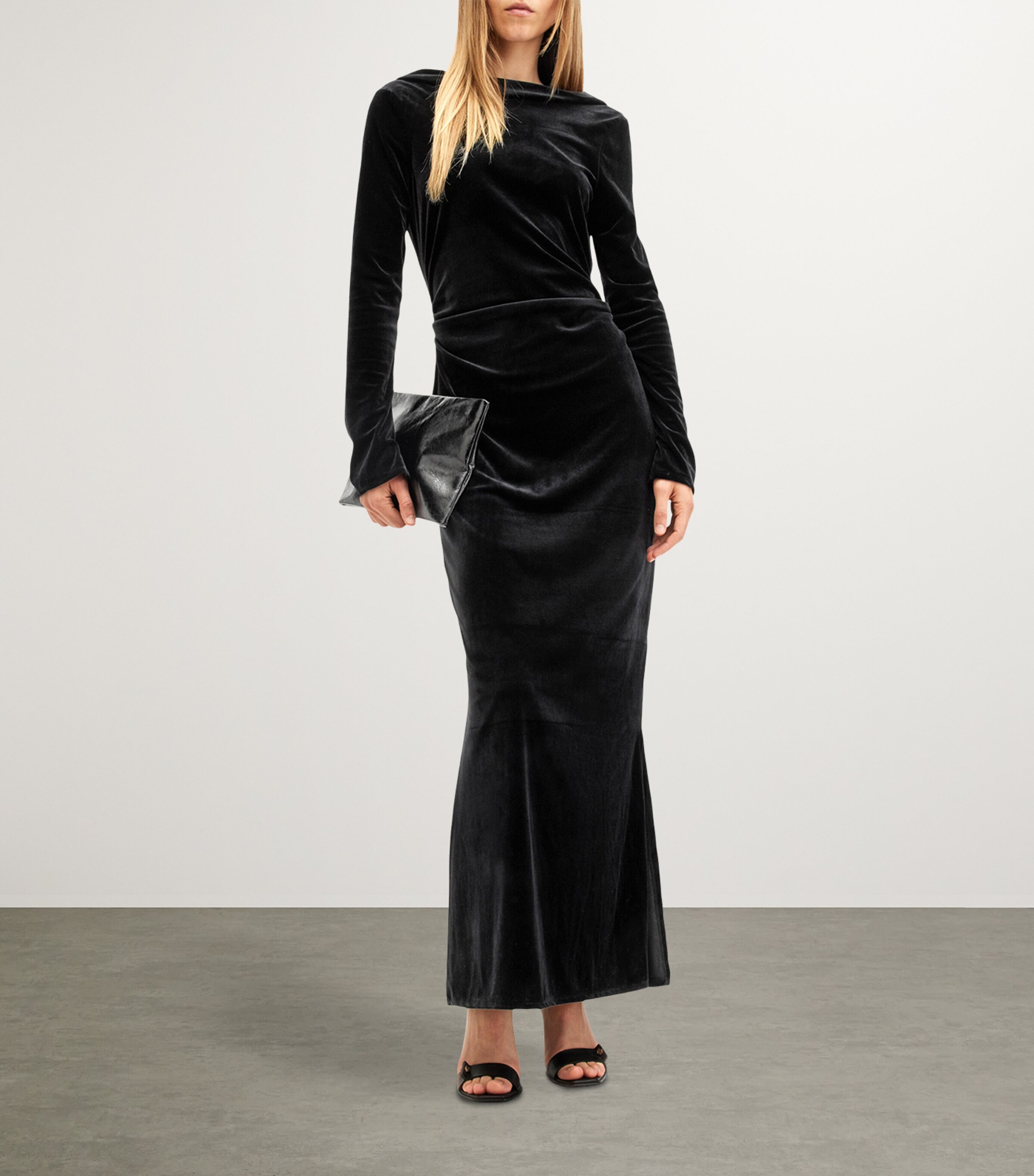 all saints black velvet dress ALLSAINTS Lana Velvet Dress