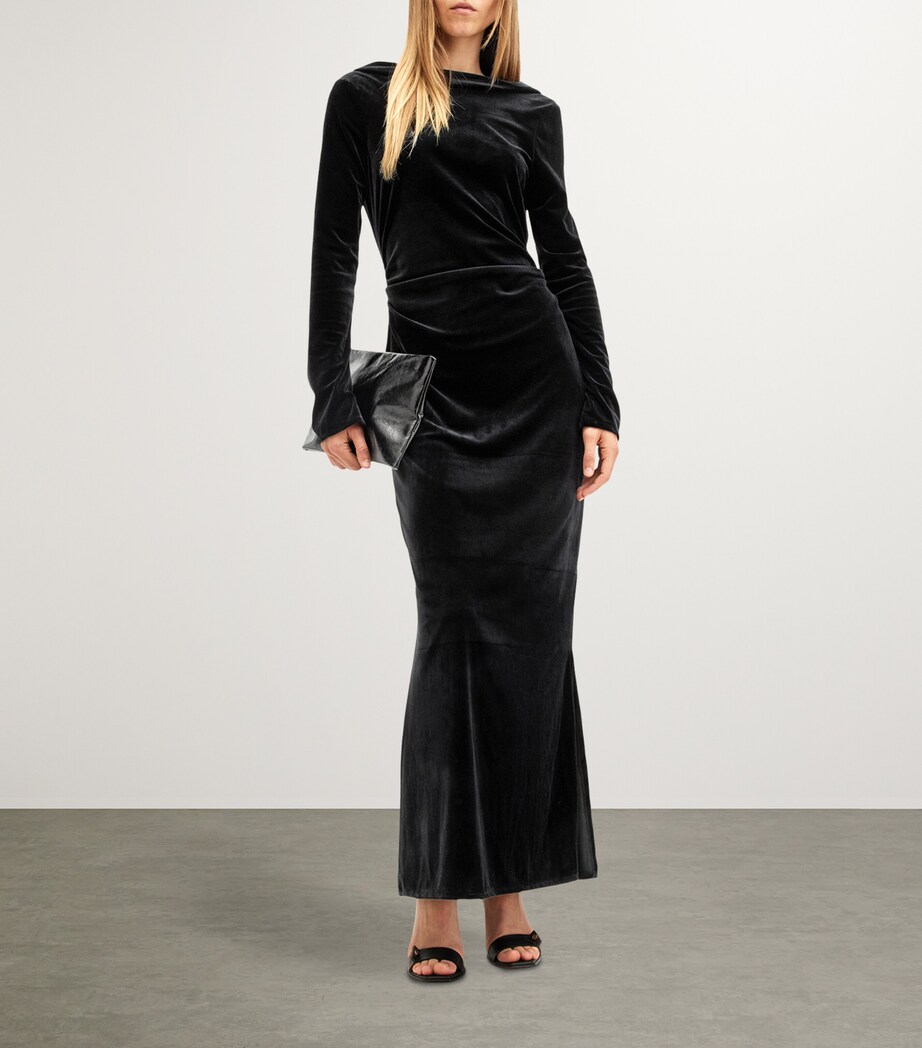 all saints black velvet dress ALLSAINTS Lana Velvet Dress