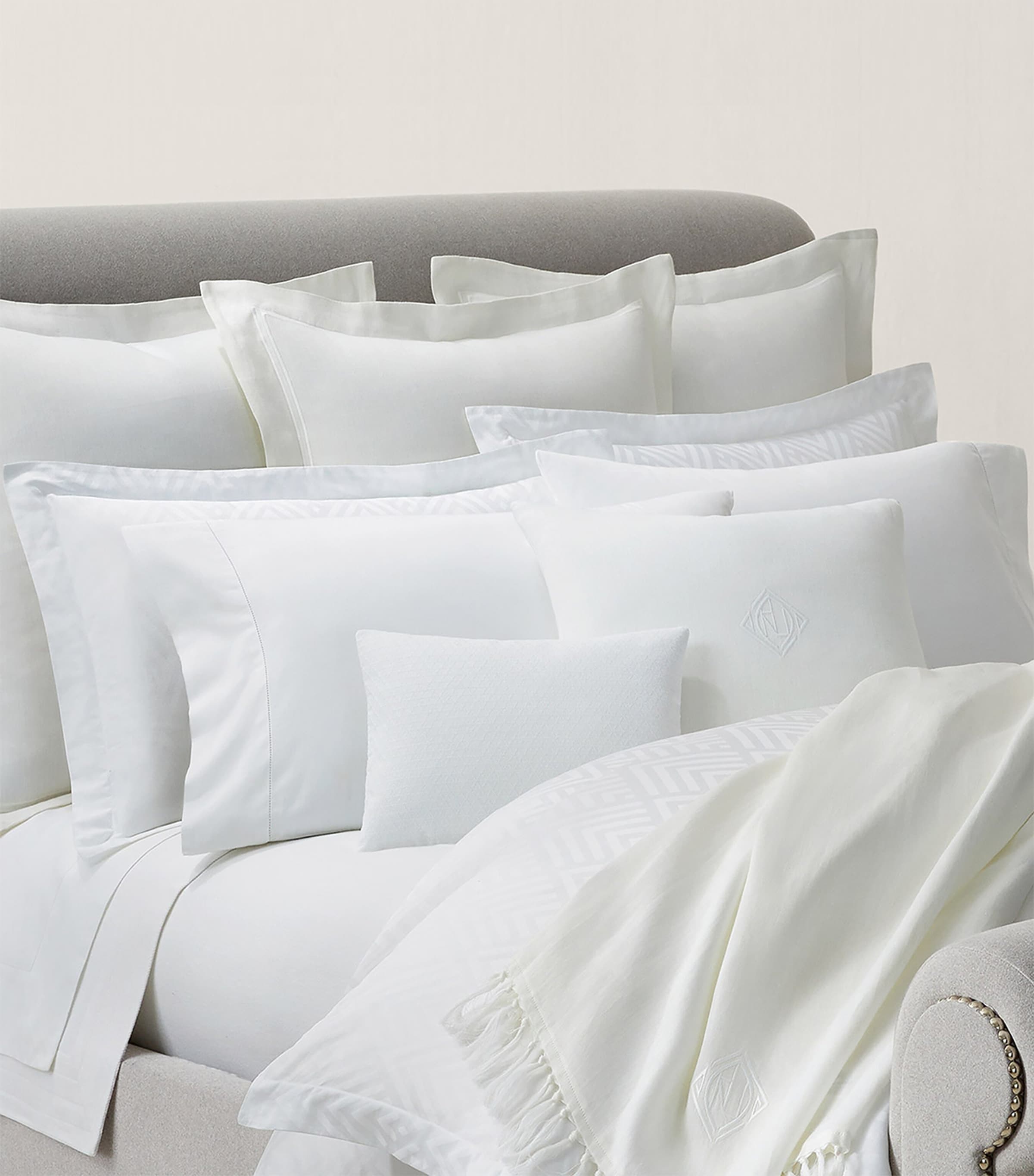 Ralph Lauren Home Penthouse Oxford Sham Pillowcase (50cm x 75cm) White Image 4