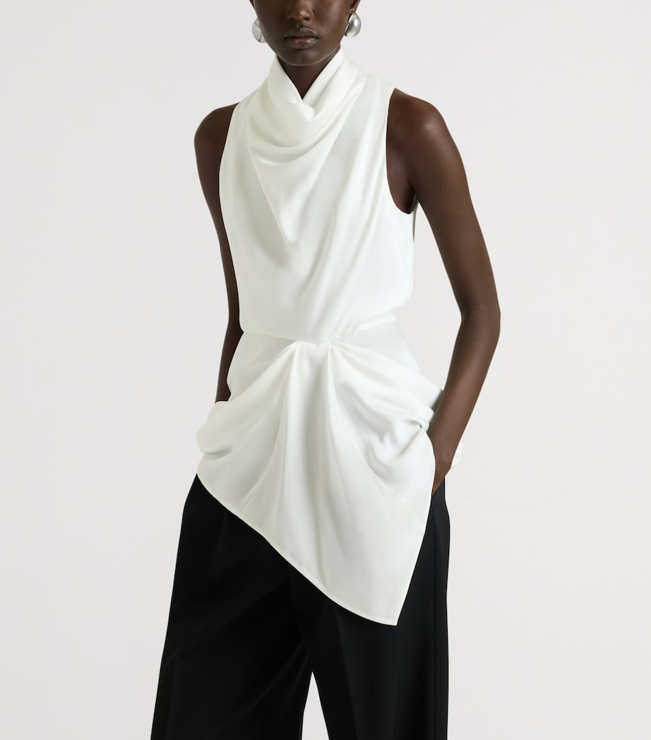 Givenchy Womens Draped Cowl-Neck Blouse Image 4