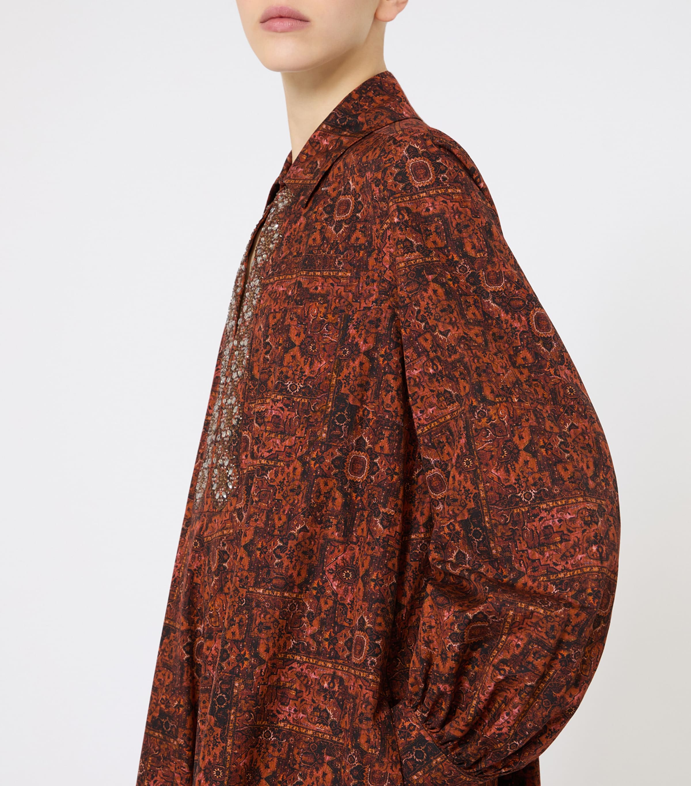 Cotton Printed Kaftan Maxi Dress CARAMEL Image 6