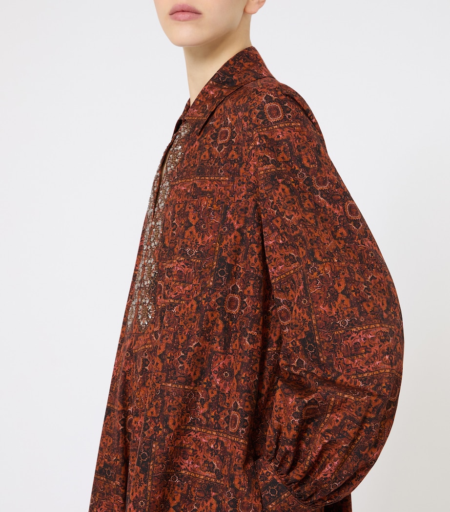 Cotton Printed Kaftan Maxi Dress CARAMEL Image 6