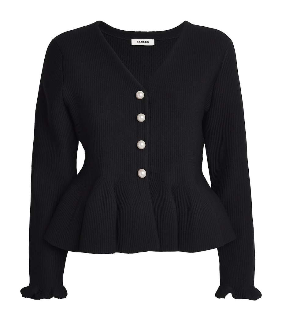 Peplum Cardigan BLACK Image 1