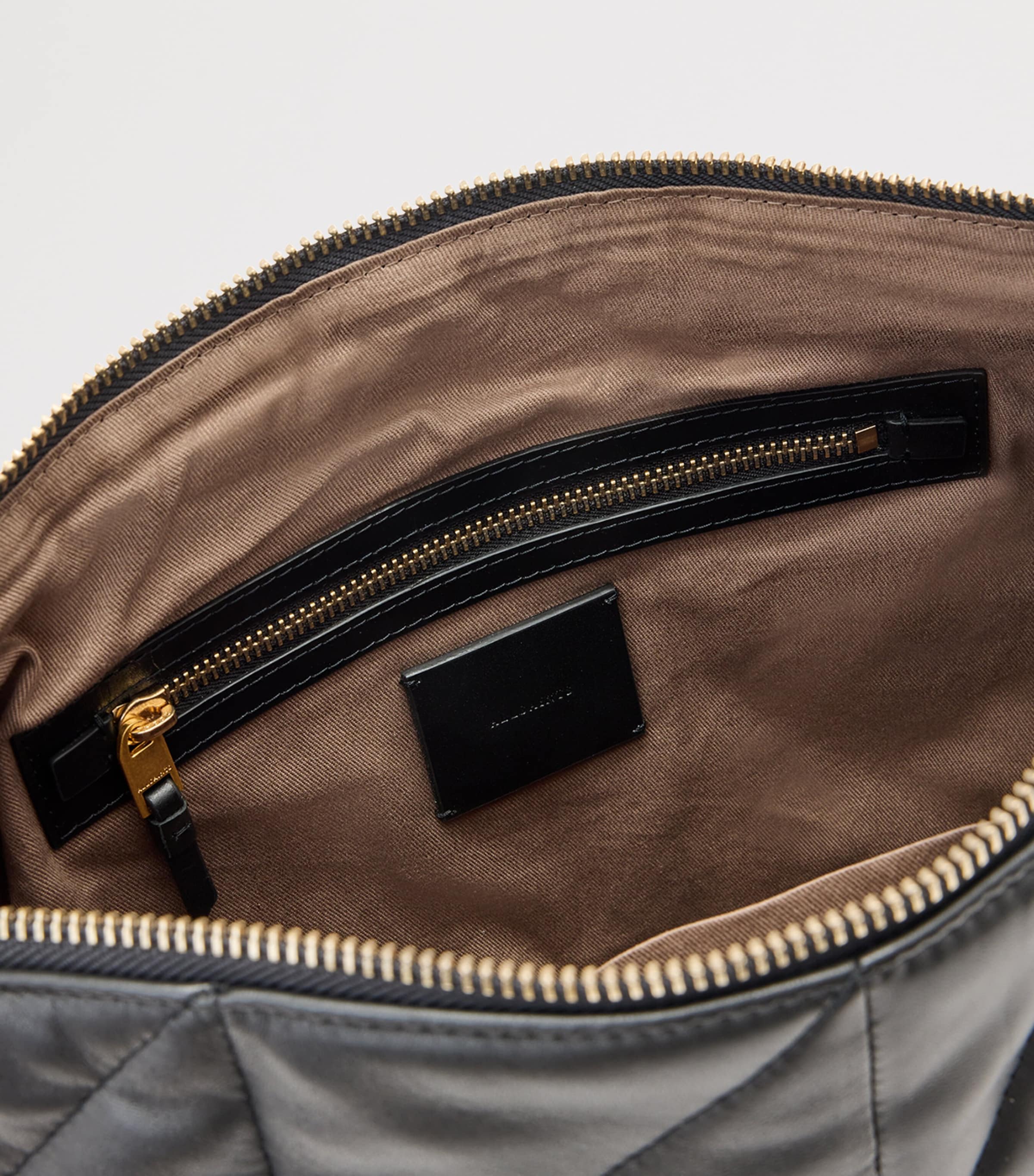 AllSaints Quilted Leather Edbury Shoulder Bag Black Image 2