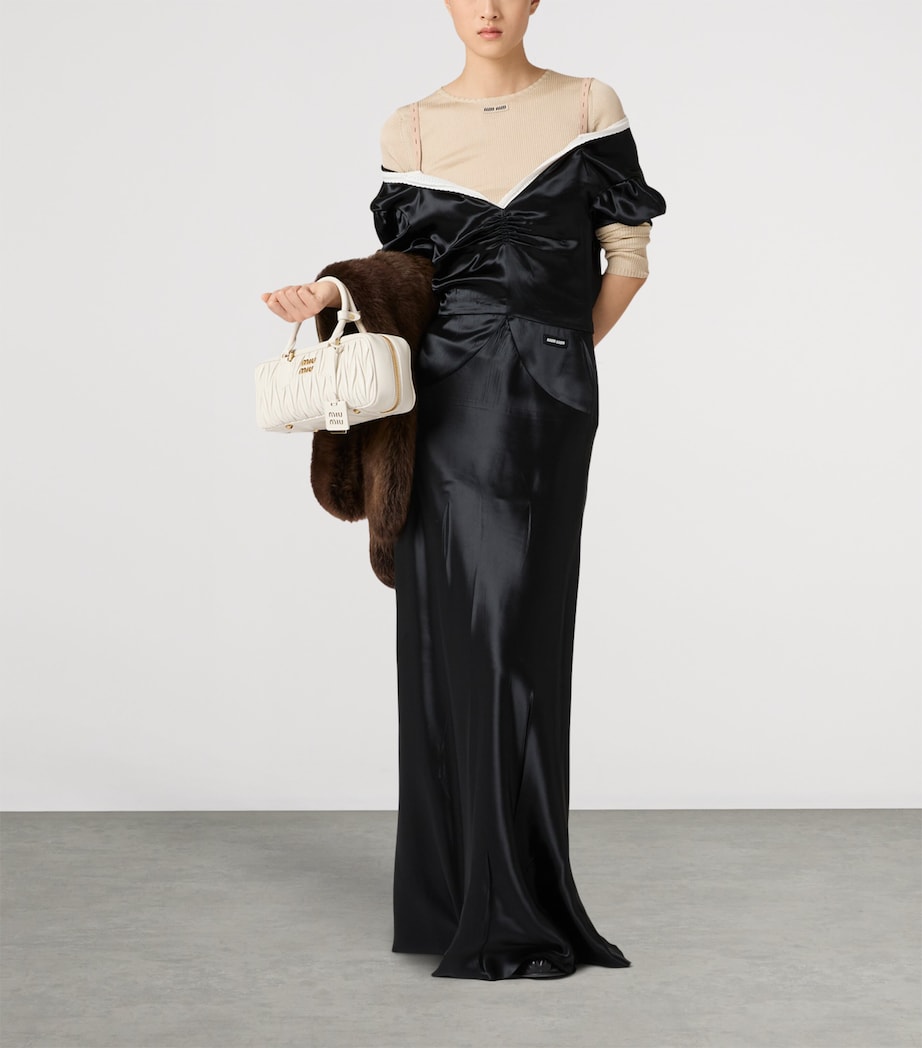 Miu Miu Womens Satin Maxi Dress Image 2